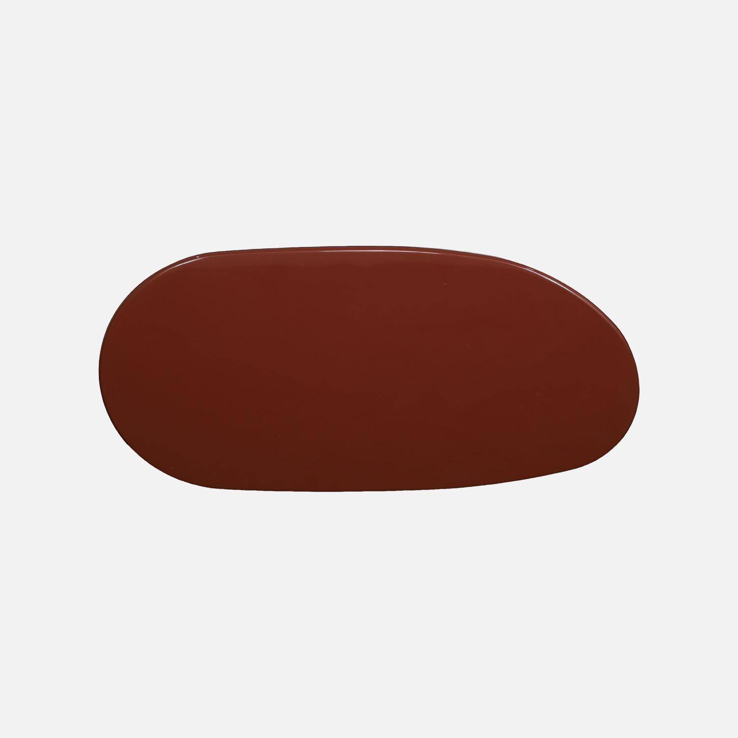 Table basse ovale finition glossy bordeaux - Rumi Photo4