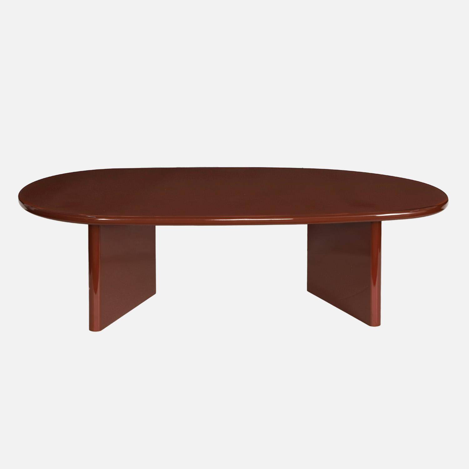 Table basse ovale finition glossy bordeaux - Rumi,sweeek,Photo2