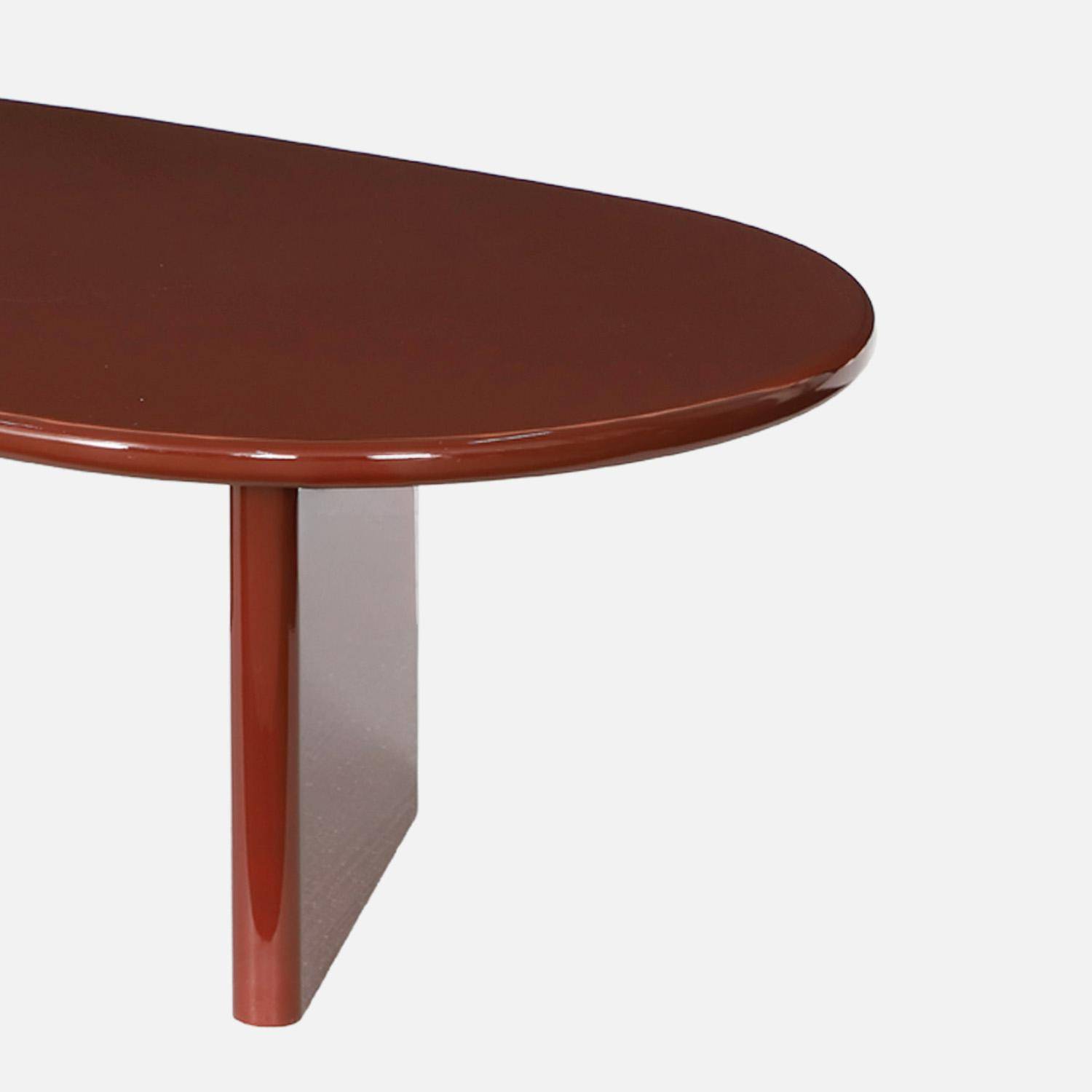 Mesa de centro ovalada acabado brillante, Rumi, Burdeos, 120x60x35 cm,sweeek,Photo4