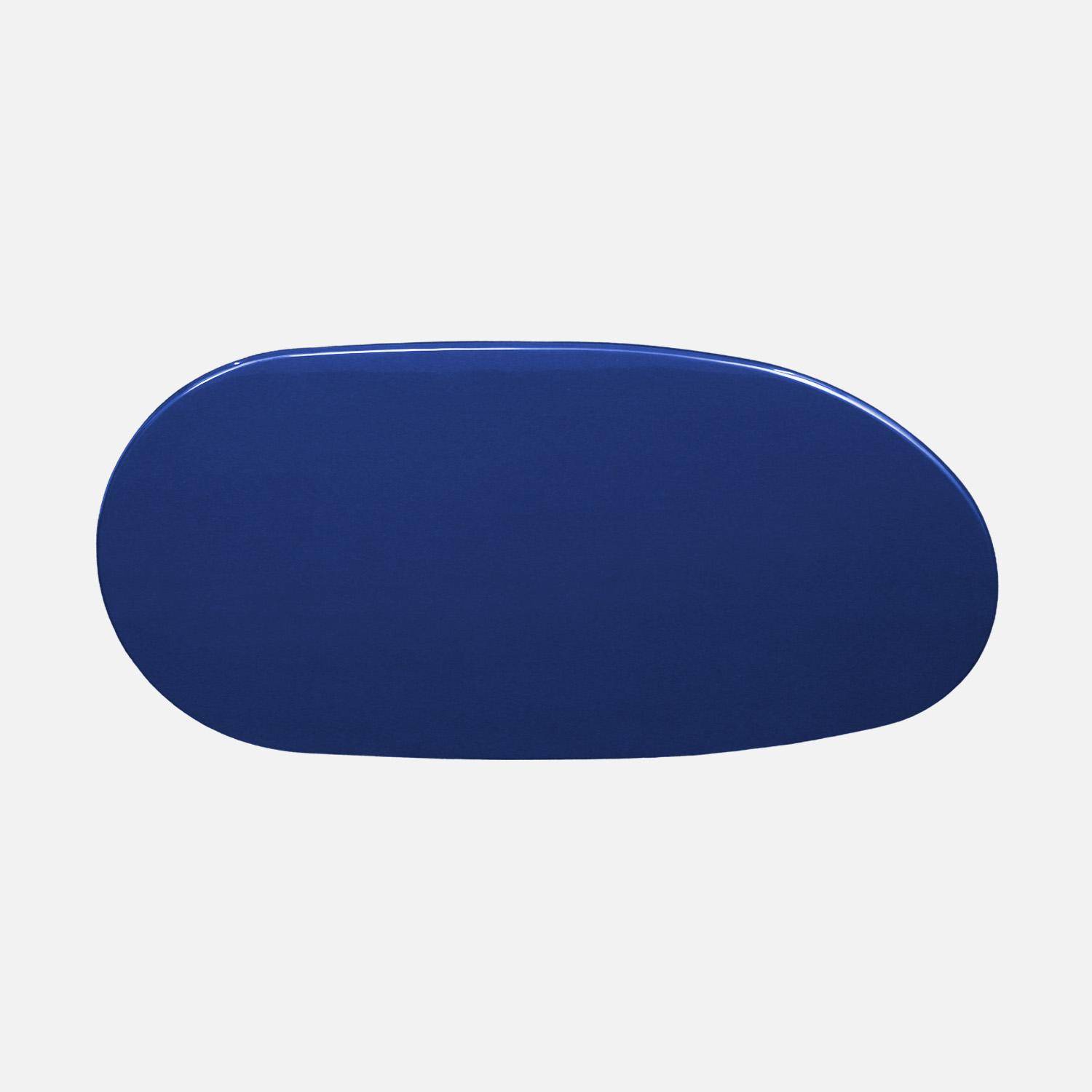 Table basse ovale finition glossy bleu - Rumi Photo4
