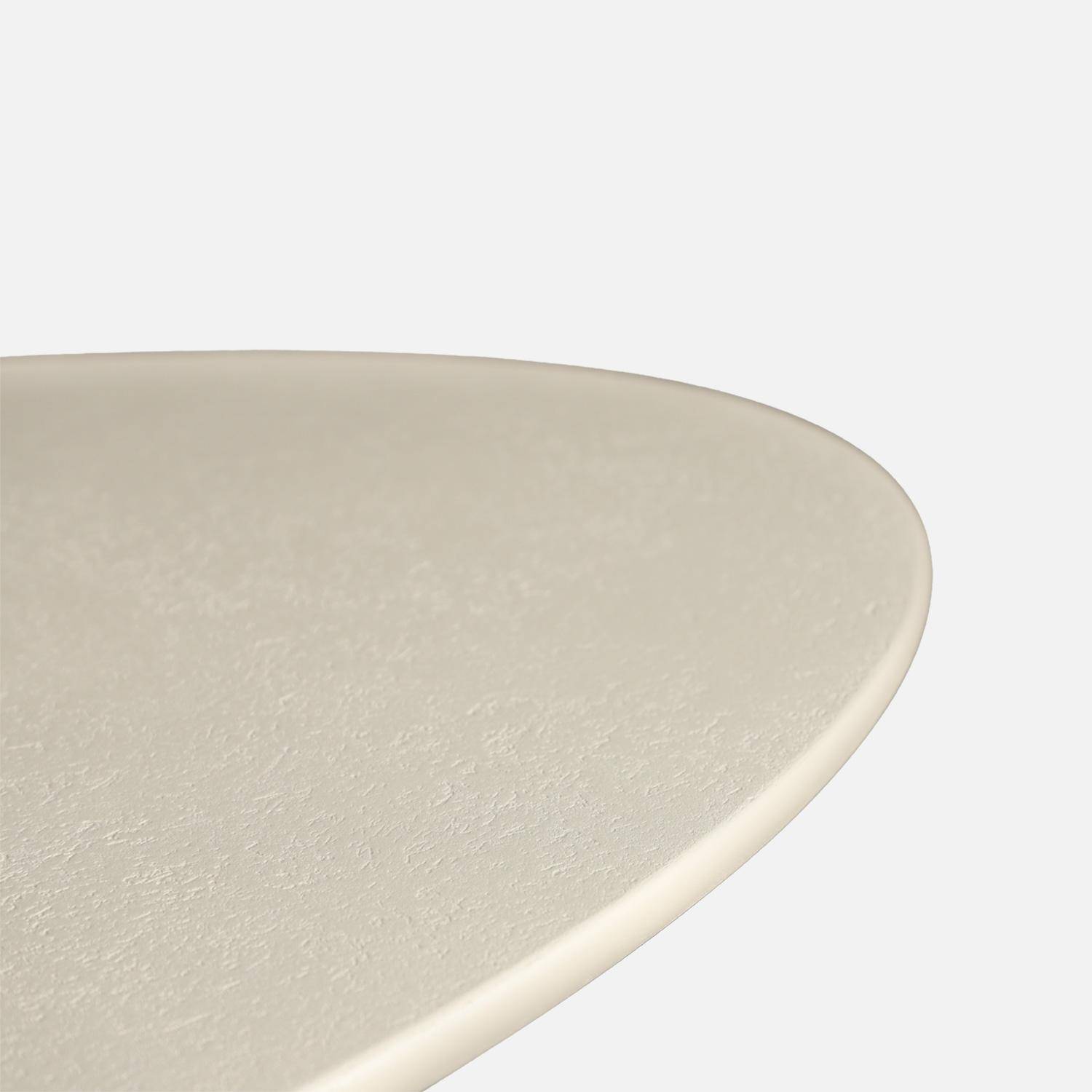 Mesa de centro ovalada acabado efecto hormigón, Nell, Blanco, 120x60x35 cm,sweeek,Photo4