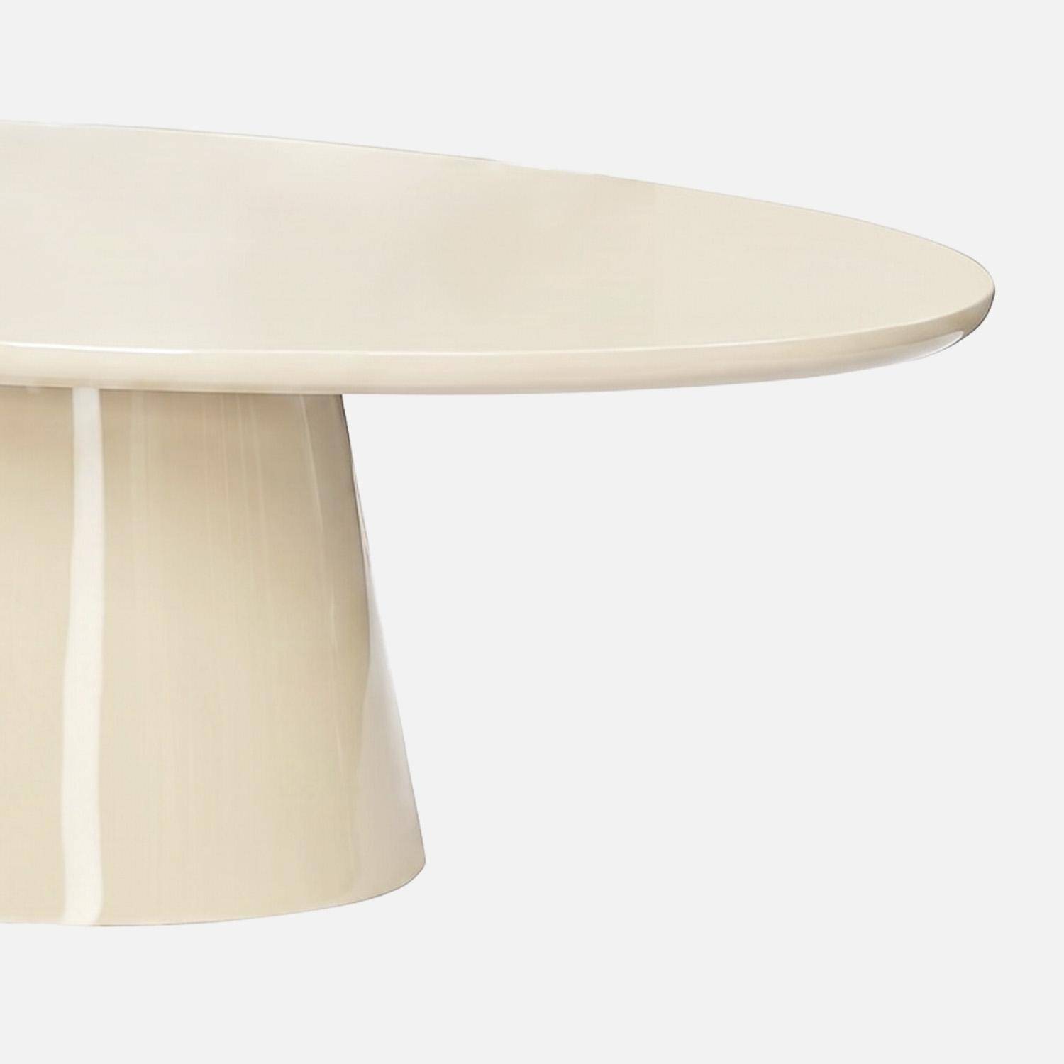 Tavolino ovale finitura lucida, Nell, Crema, 120x60x35 cm,sweeek,Photo4