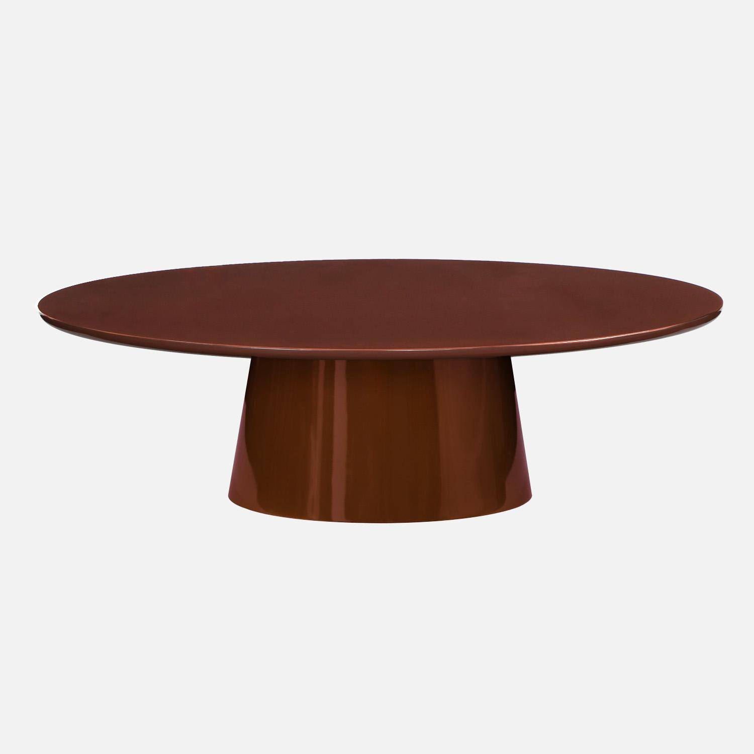 Table basse ovale finition glossy bordeaux - Nell Photo2