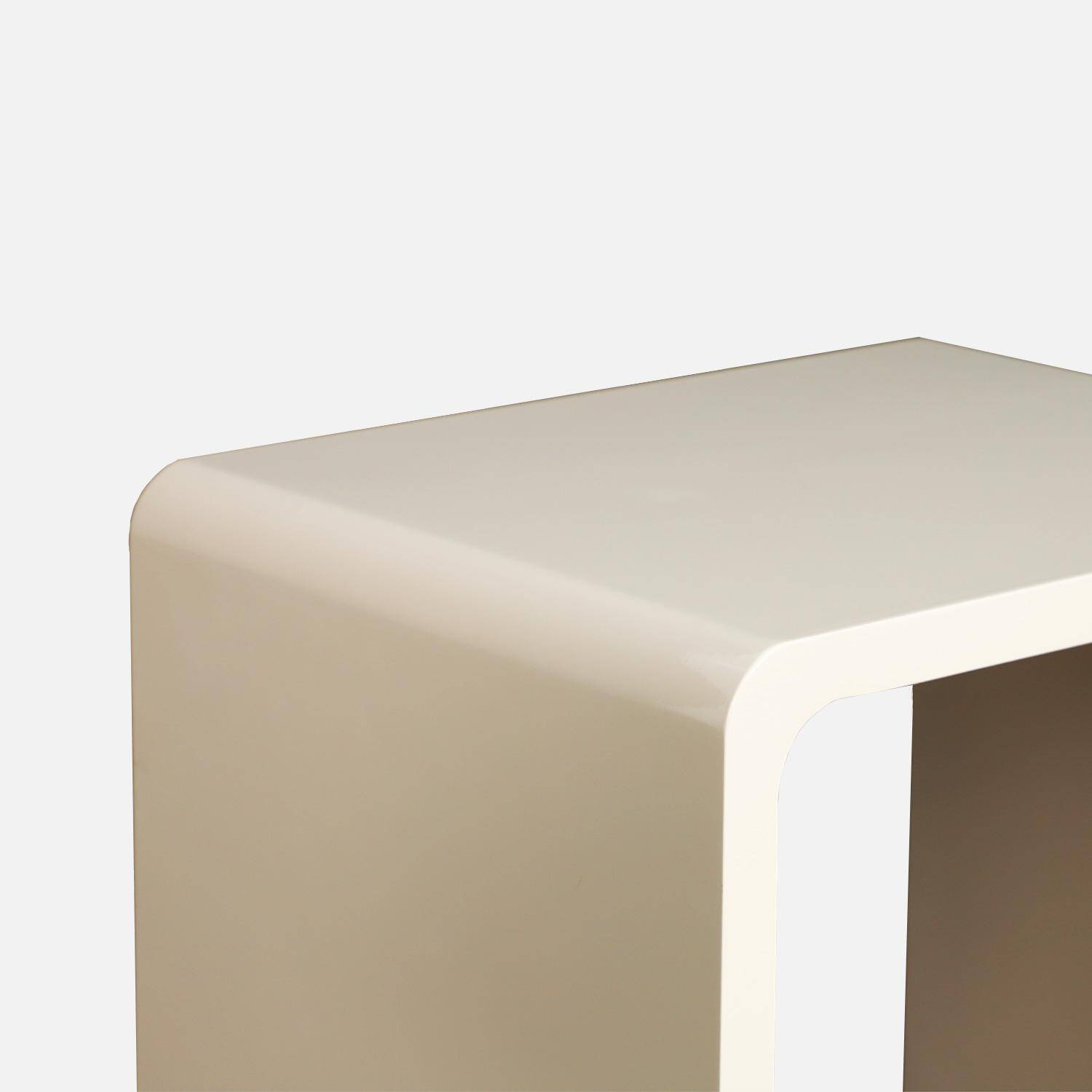 Lot de 2 tables gigognes finition glossy crème - Nola Photo4