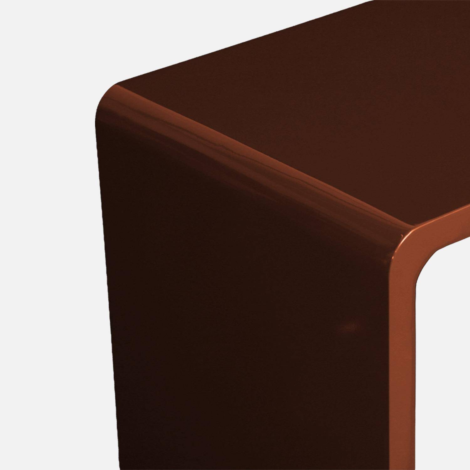 Lot de 2 tables gigognes finition glossy bordeaux - Nola Photo4