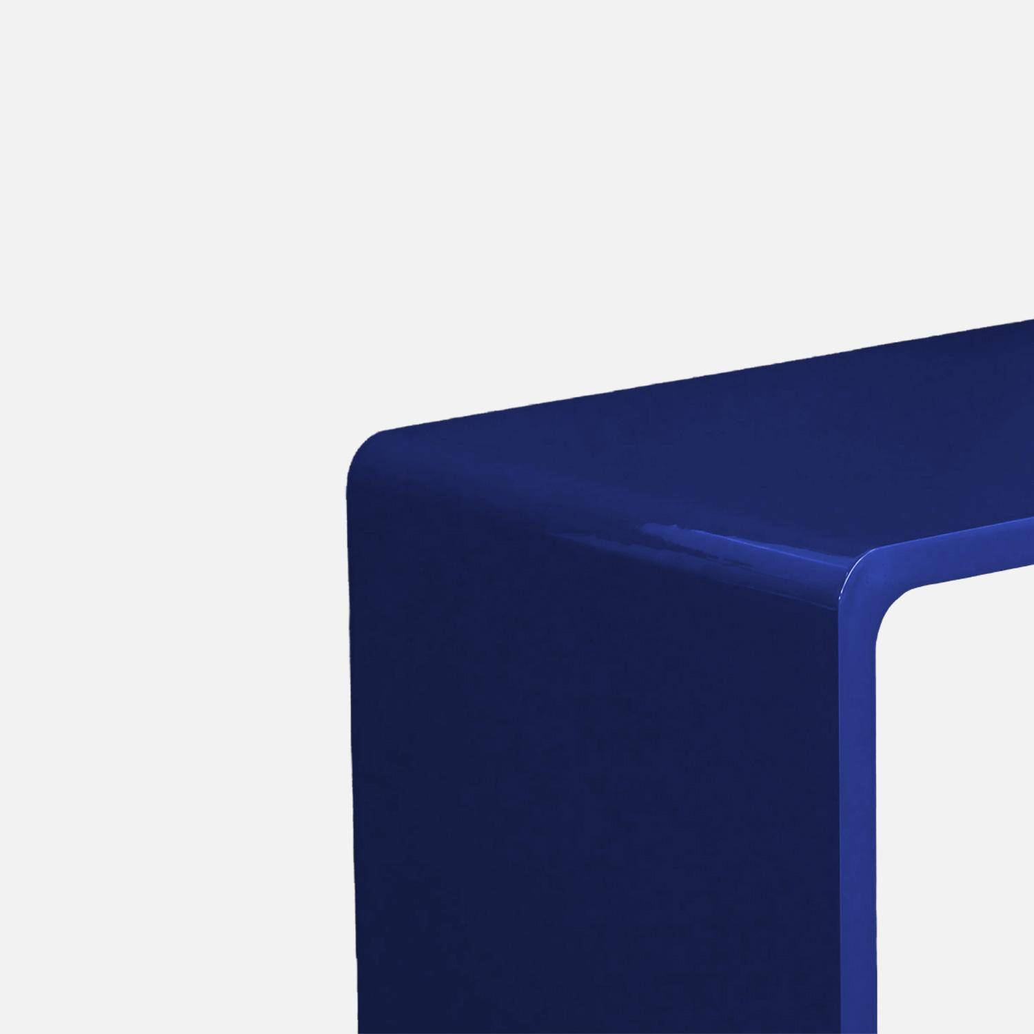 Lot de 2 tables gigognes finition glossy bleu - Nola Photo4