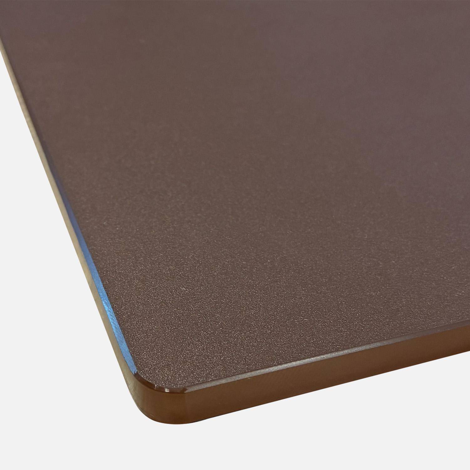 Mesa de comedor con tablero de vidrio templado acabado arenado, 8 plazas, Lior, Marrón, 180x90x76 cm Photo4