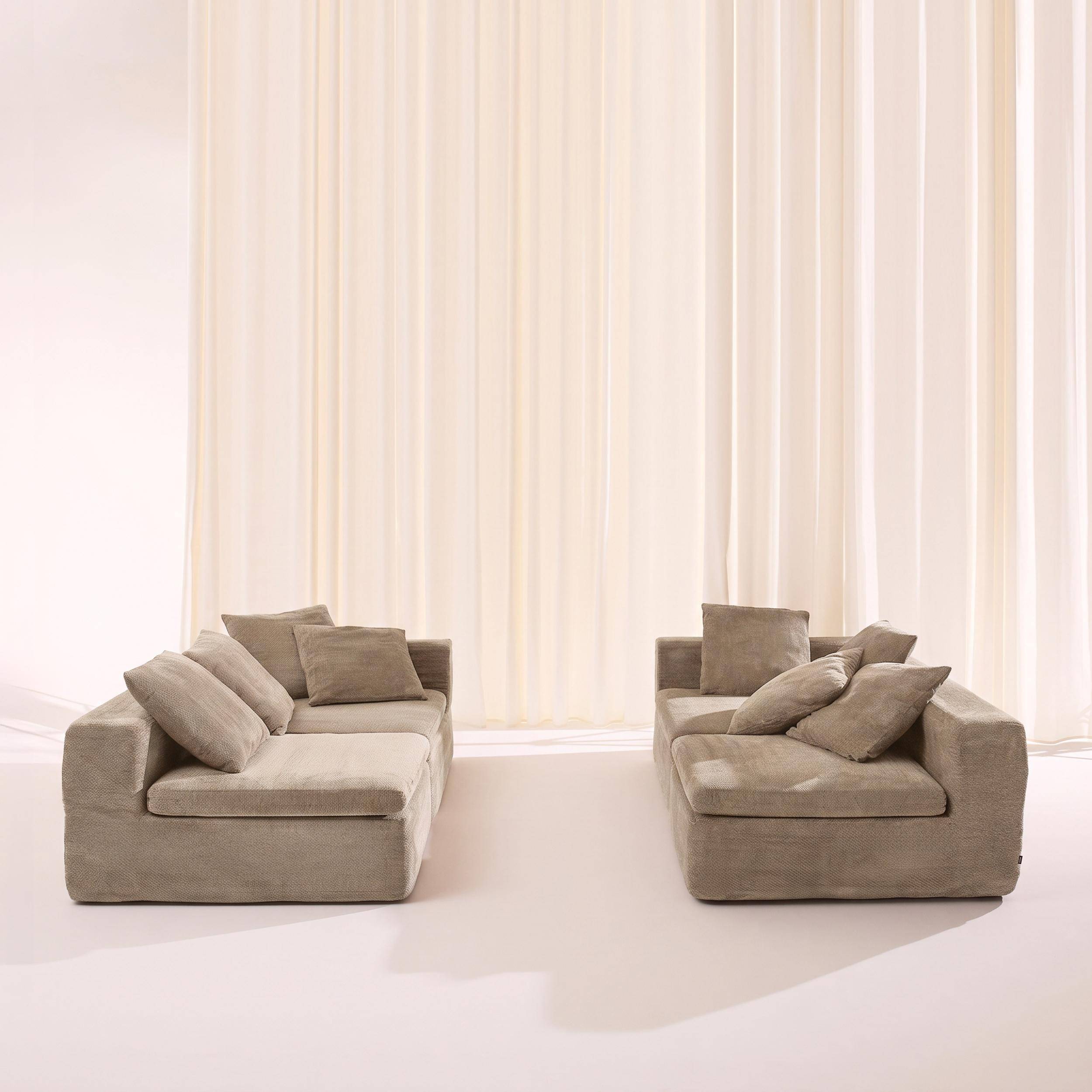 Sofá envasado al vacío modular de tela chenilla, 5 plazas, Movi, Beige oscuro, 362x110x62 cm Photo5