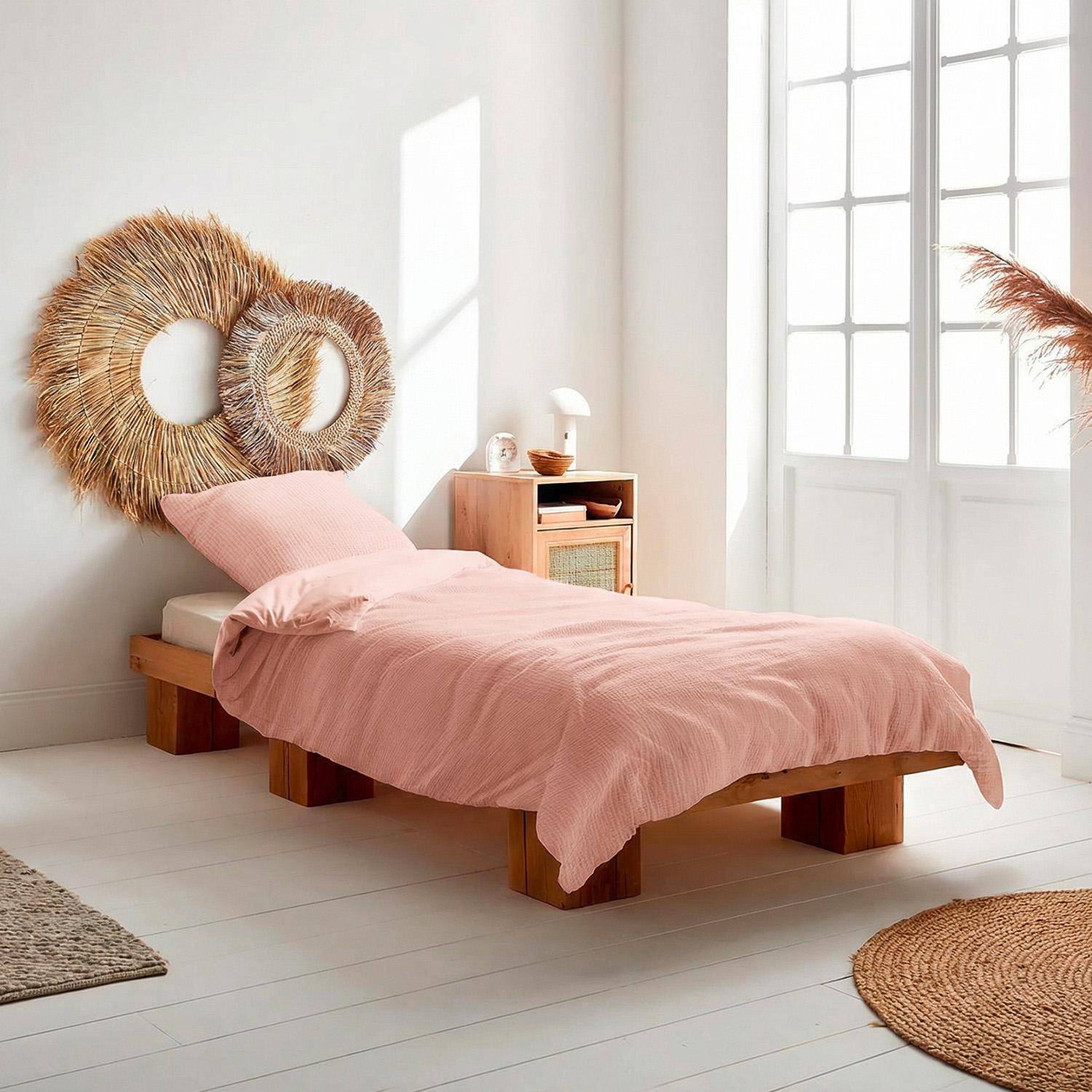 Set biancheria da letto di cotone pesca - 200x140x5 cm Photo1