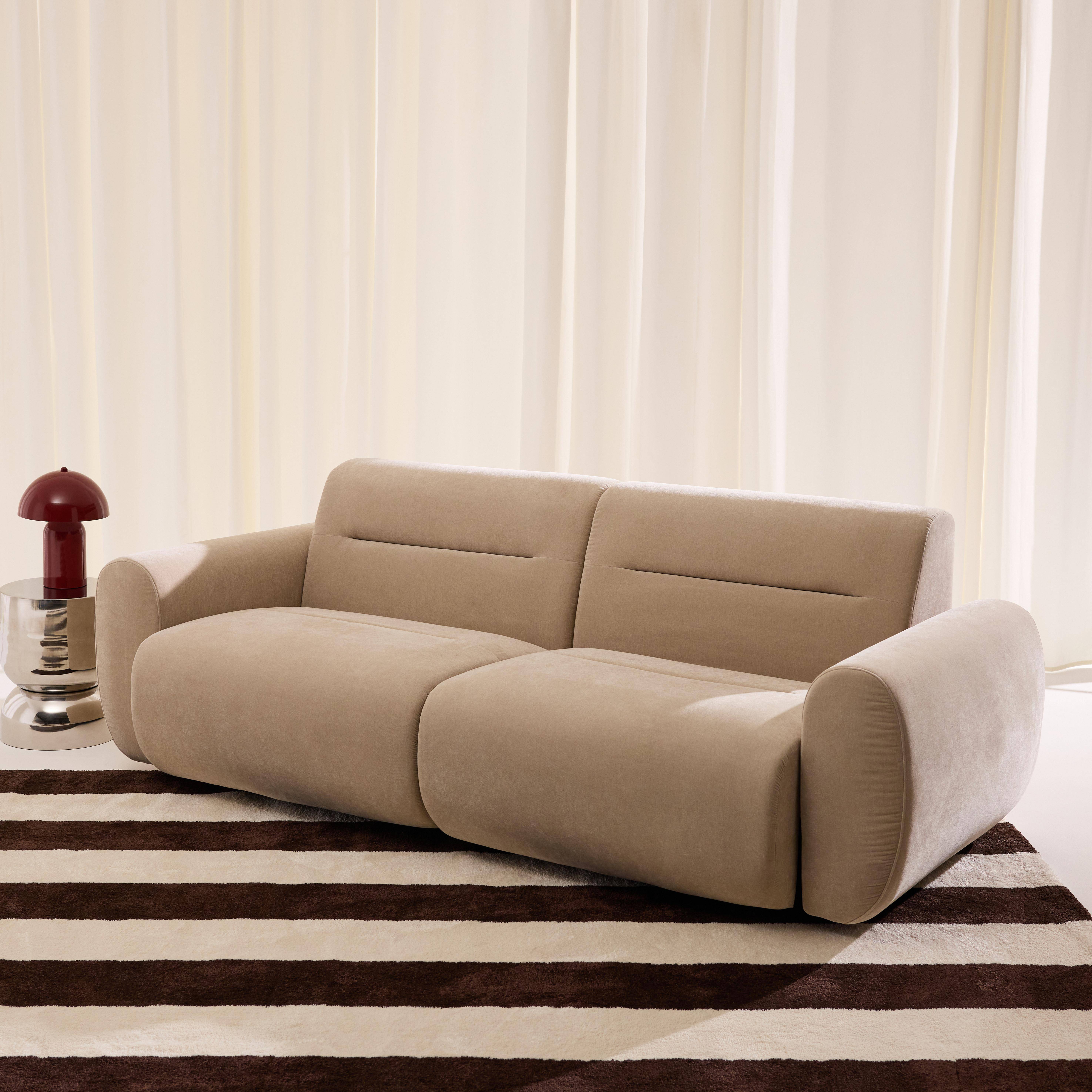 Divano in tessuto, 3 posti Beige - 230x99x80 cm Photo2