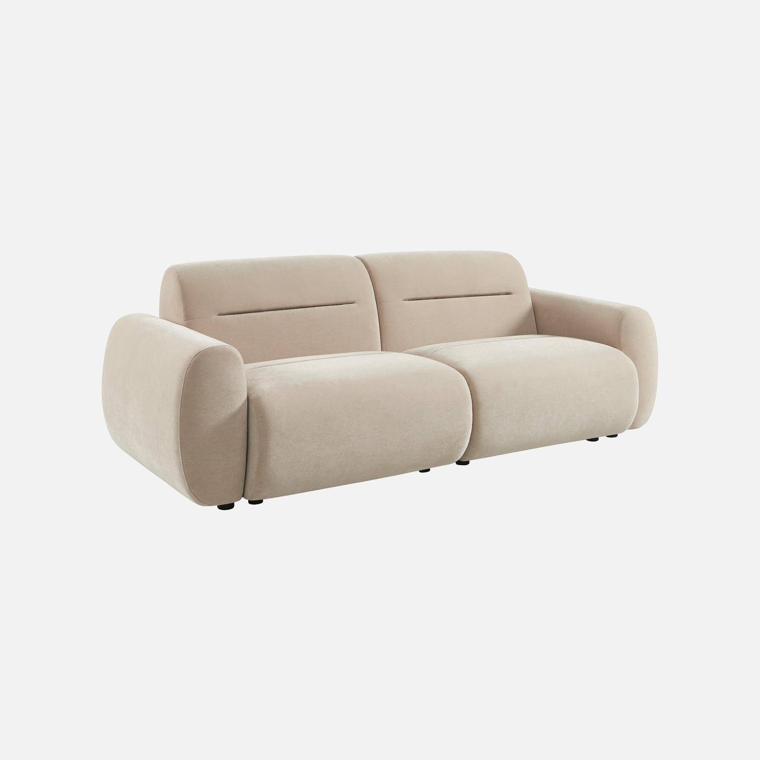3-Sitzer Sofa mit beigem Stoffbezug - Vinty,sweeek,Photo2