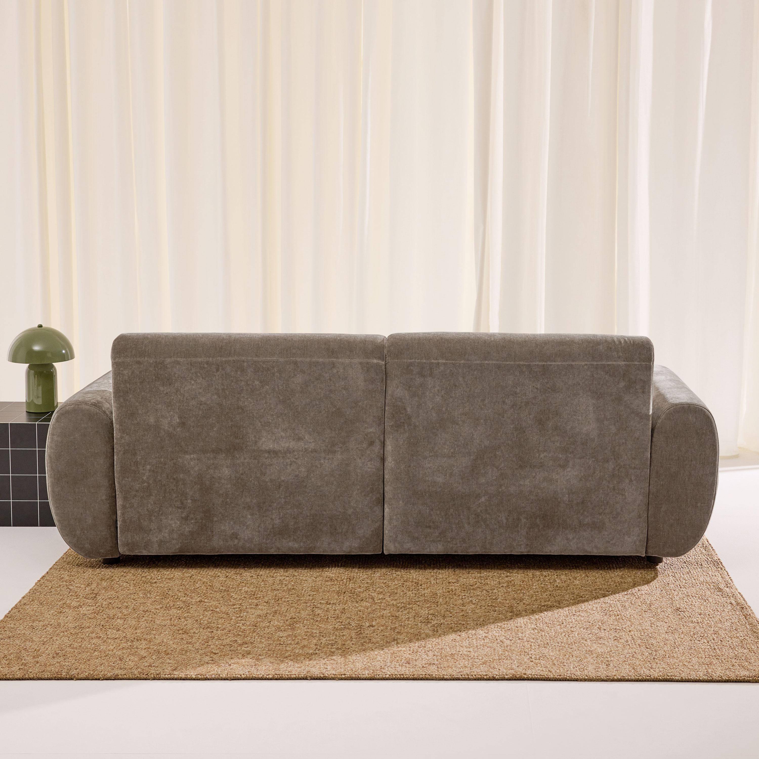 Sofá em tecido, 3 lugares Taupe - 230x99x80 cm Photo3