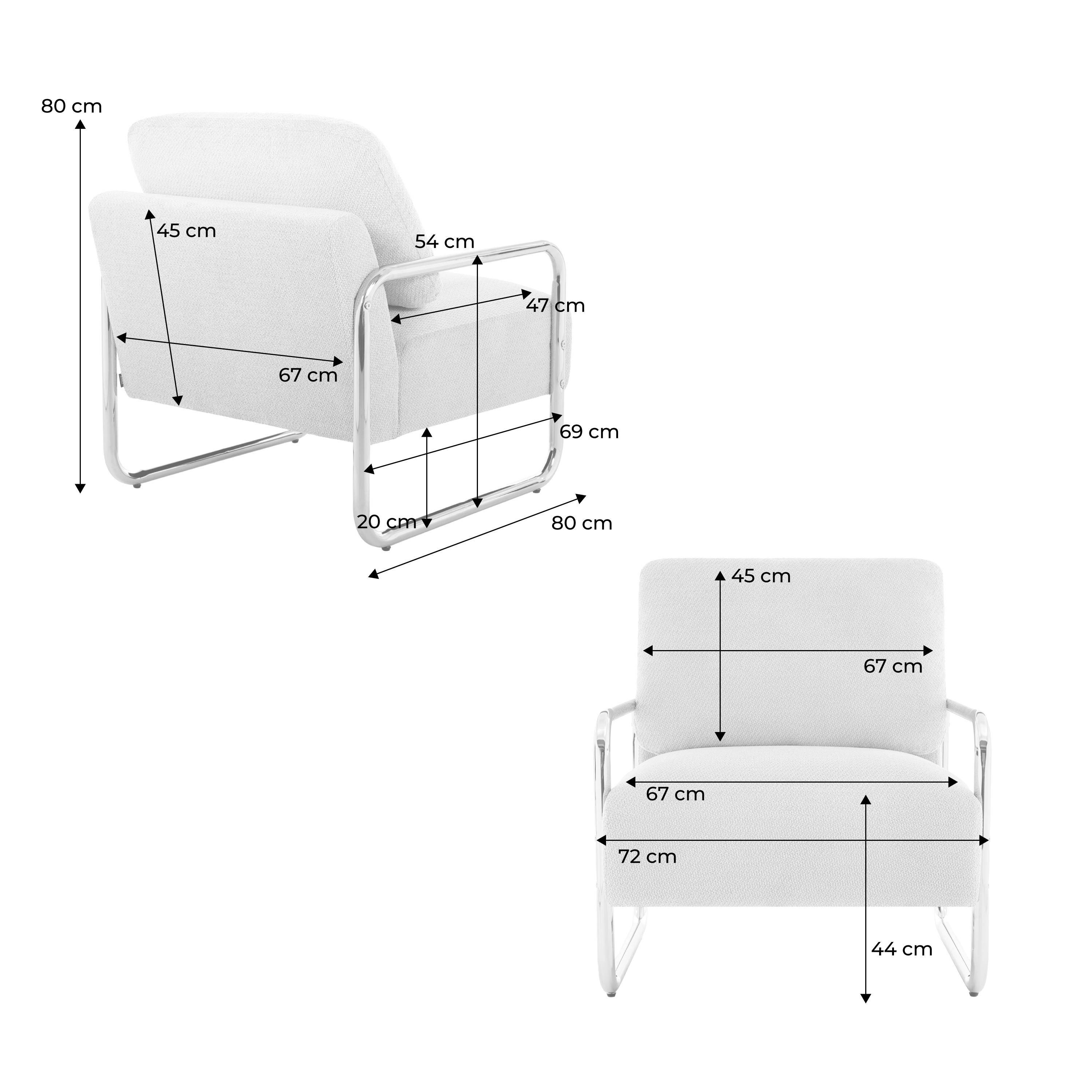 Fauteuil vintage tissu chenille armature chromée kaki - Joe,sweeek,Photo7