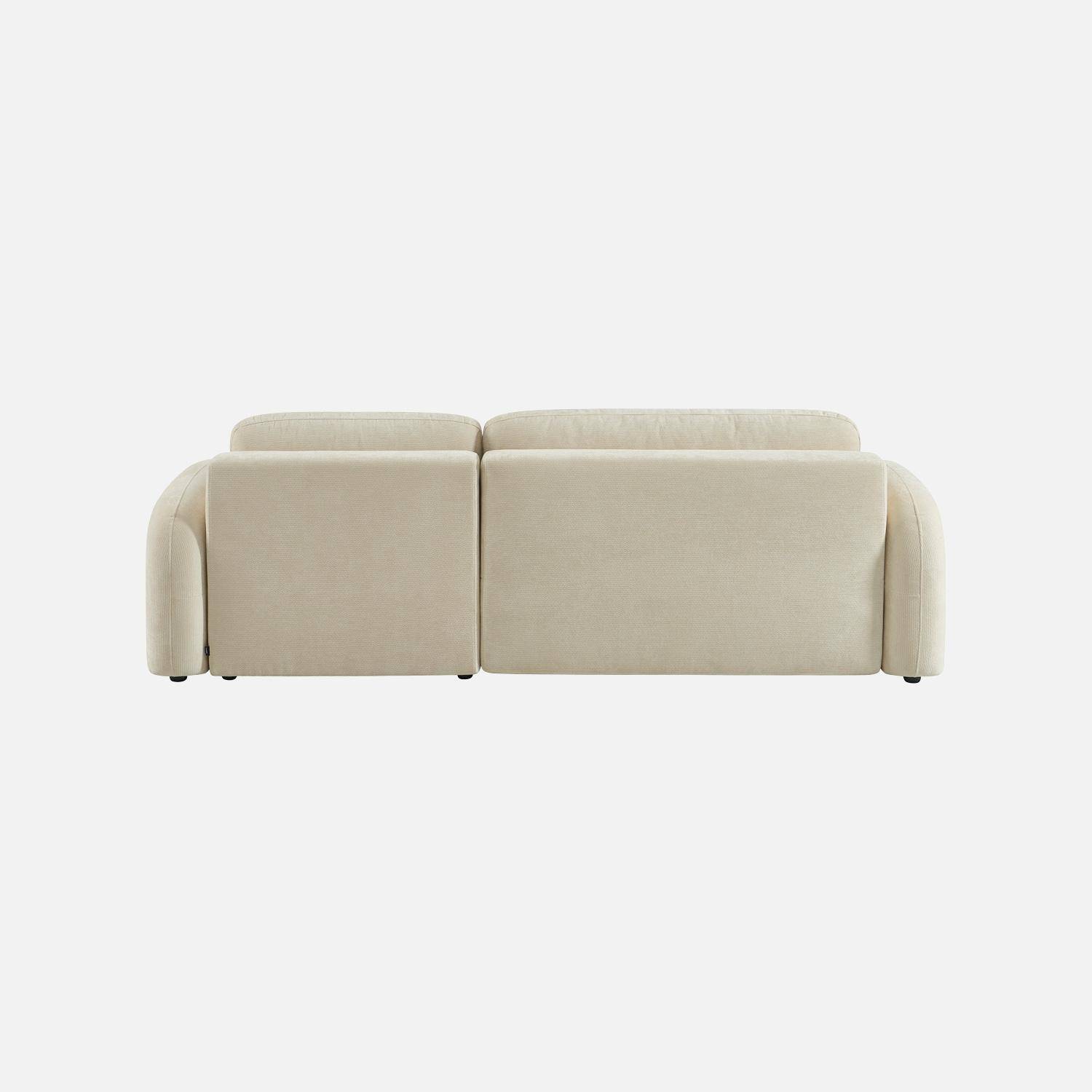 Divano angolare in tessuto con vano contenitore, 3 posti Bianco sporco - 251x170x84 cm Photo5