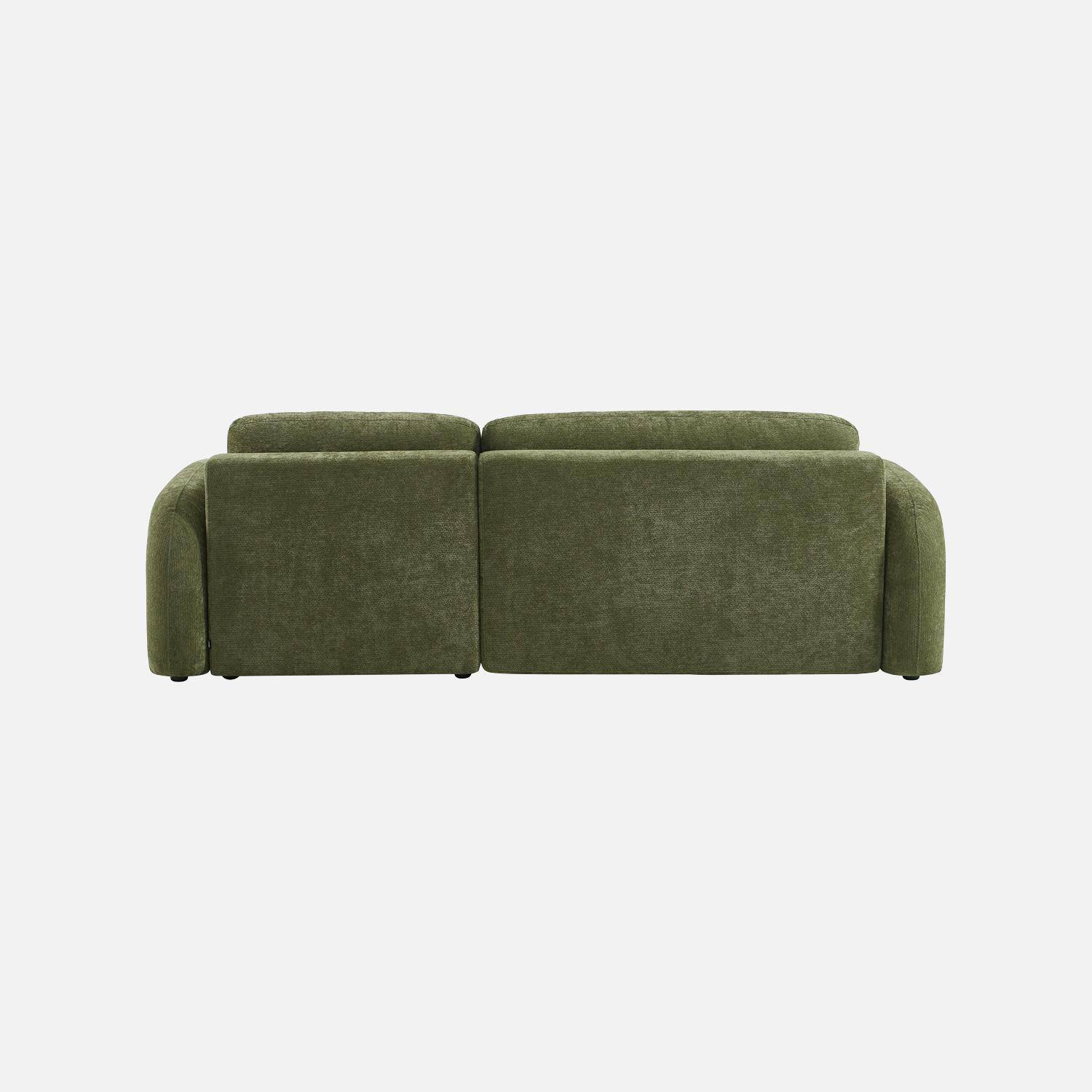 Divano angolare in tessuto con vano contenitore, 3 posti Verde - 251x170x84 cm Photo5
