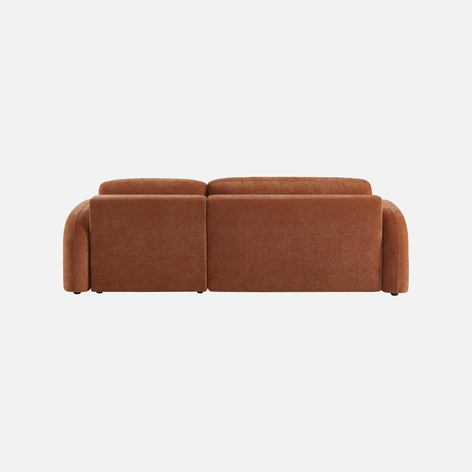 Divano angolare in tessuto con vano contenitore, 3 posti Terracotta - 251x170x84 cm,sweeek,Photo5