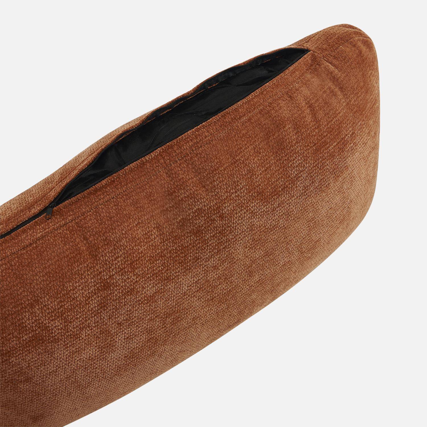 Divano angolare in tessuto con vano contenitore, 3 posti Terracotta - 251x170x84 cm,sweeek,Photo7