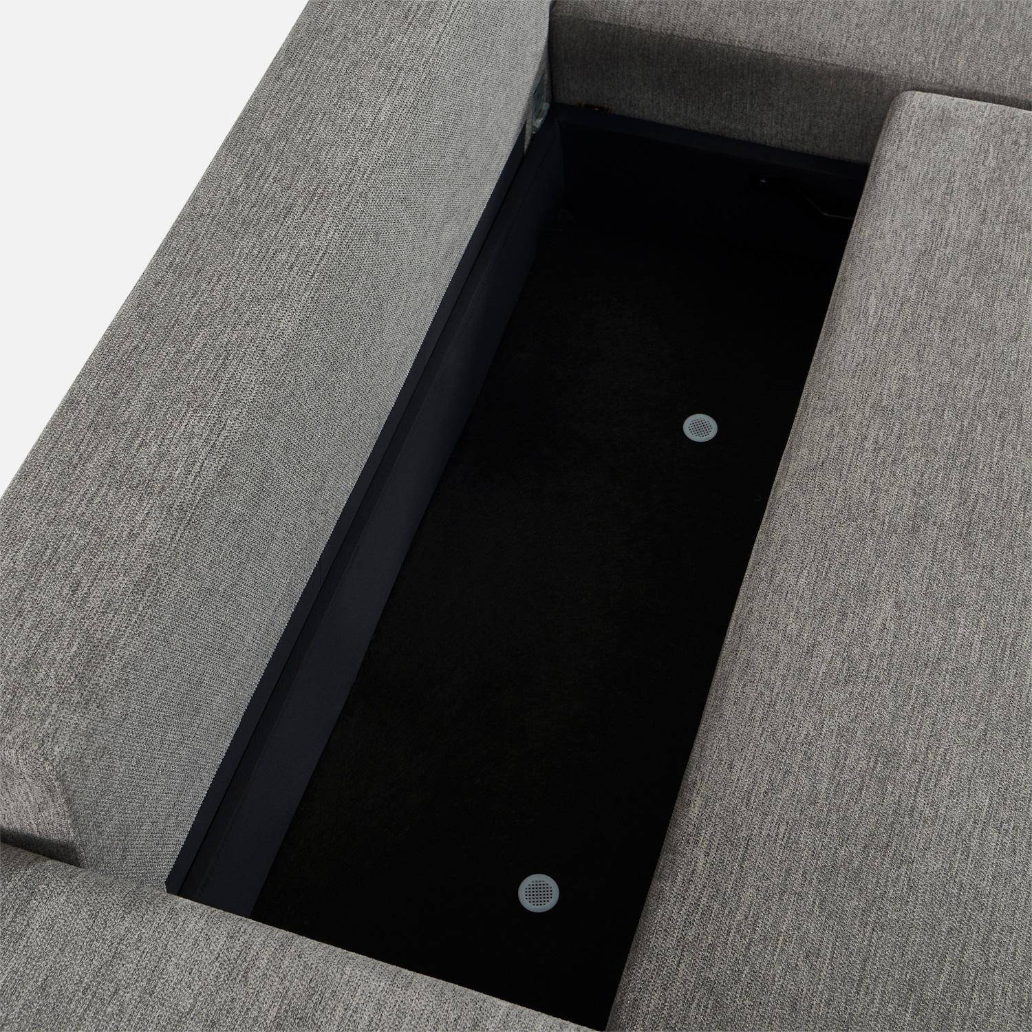 Canapé d'angle gauche convertible 3 places tissu avec coffre gris foncé - Wide Photo6