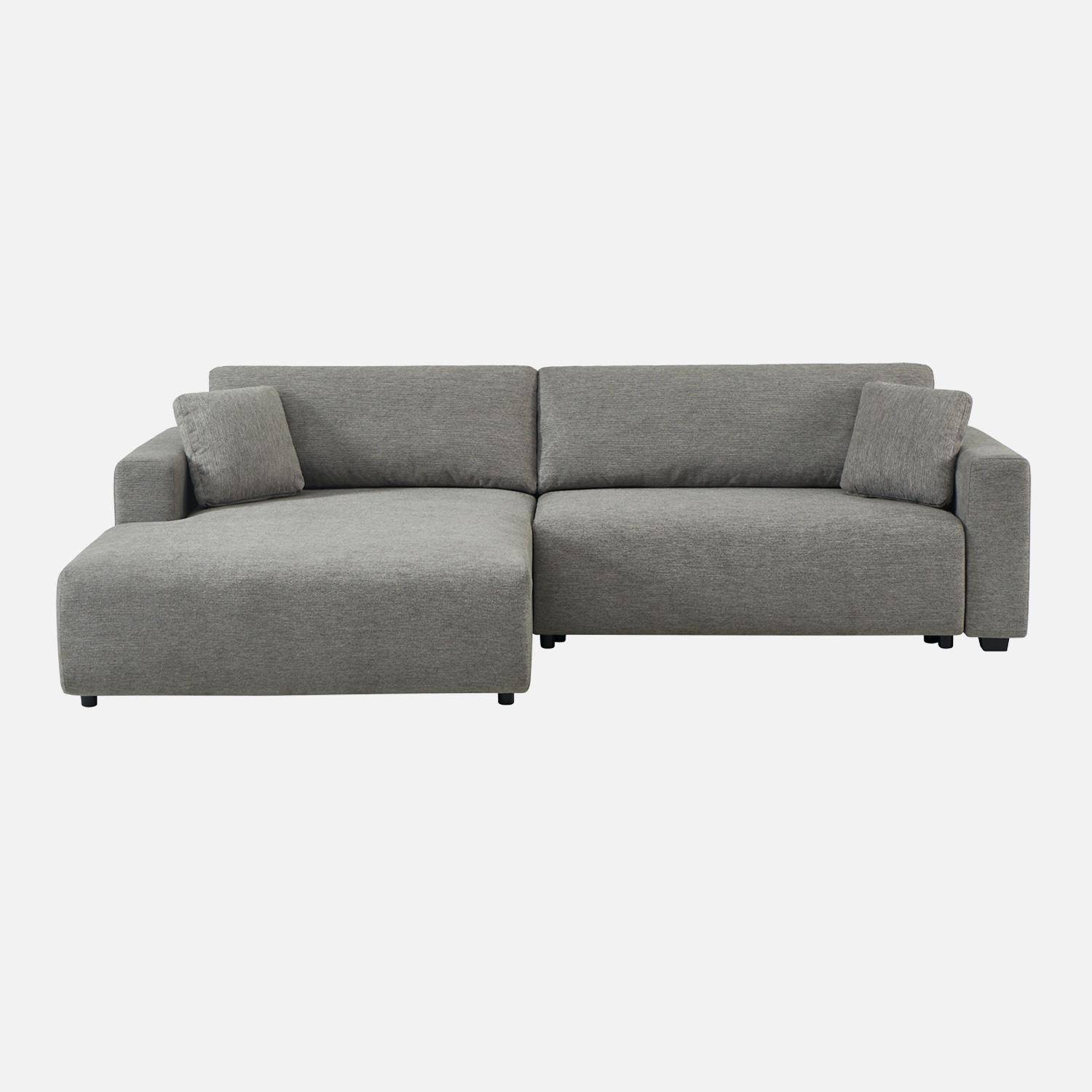 Canapé d'angle gauche convertible 3 places tissu avec coffre gris foncé - Wide,sweeek,Photo3