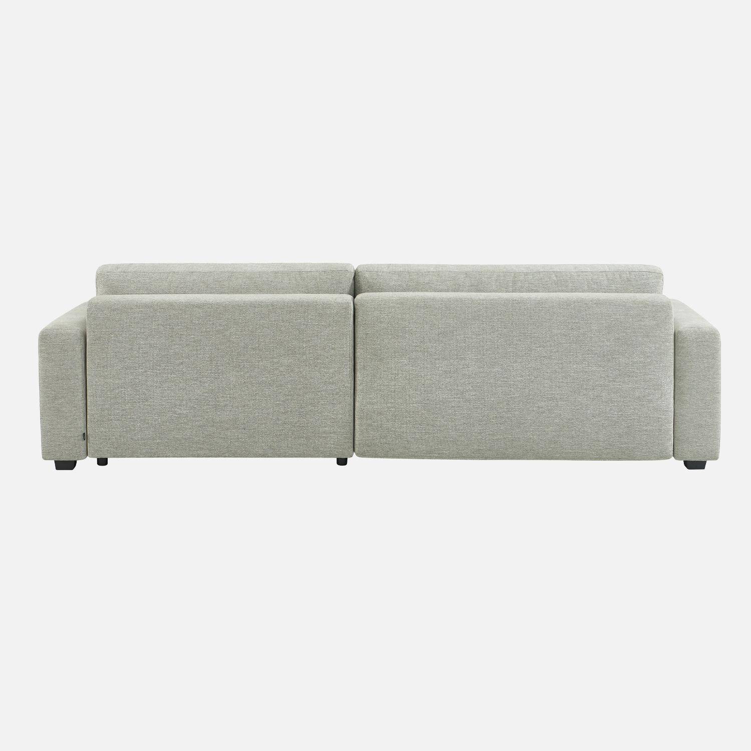 Sofá cama esquinero derecho de tela con baúl, 3 plazas Gris claro - 289x167x83 cm Photo5