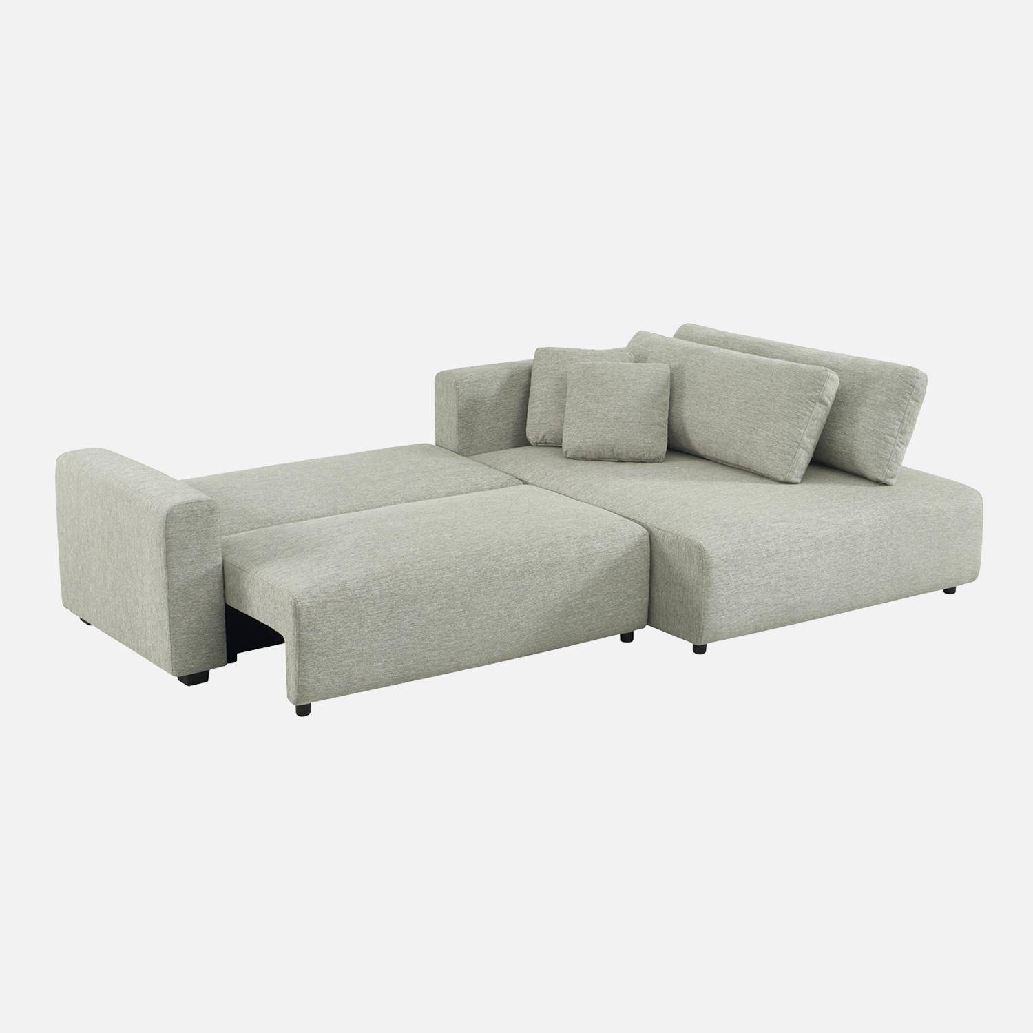 Sofá cama esquinero derecho de tela con baúl, 3 plazas Gris claro - 289x167x83 cm,sweeek,Photo4