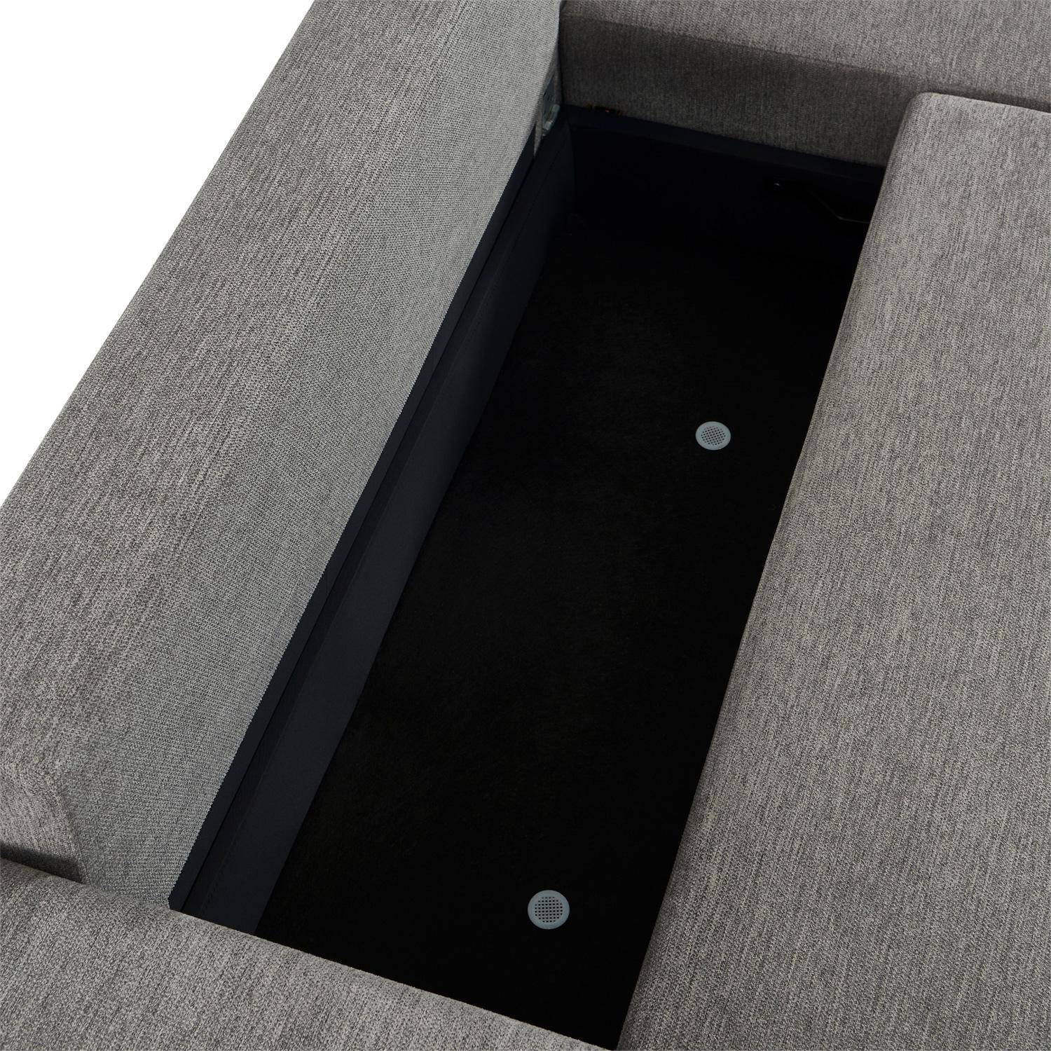 Canapé d'angle droit convertible 3 places tissu avec coffre gris foncé - Wide Photo6