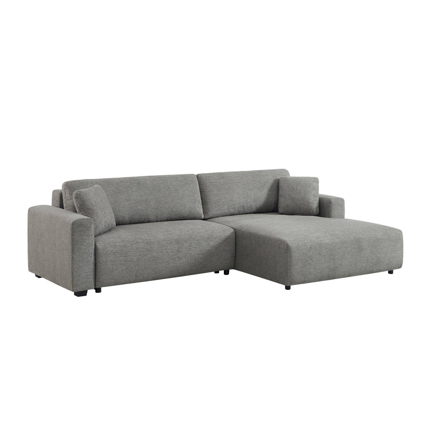 Canapé d'angle droit convertible 3 places tissu avec coffre gris foncé - Wide Photo2