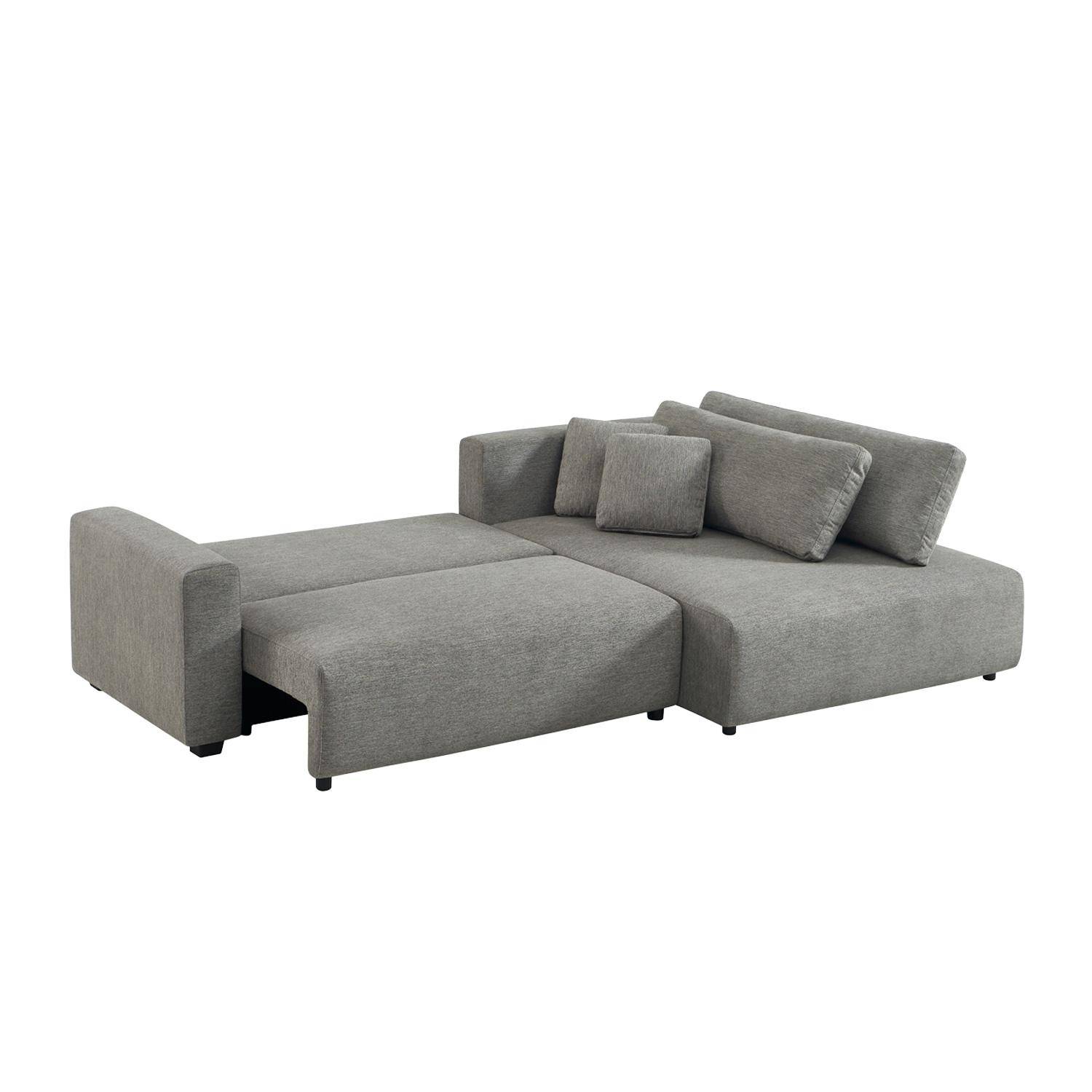 Canapé d'angle droit convertible 3 places tissu avec coffre gris foncé - Wide Photo4
