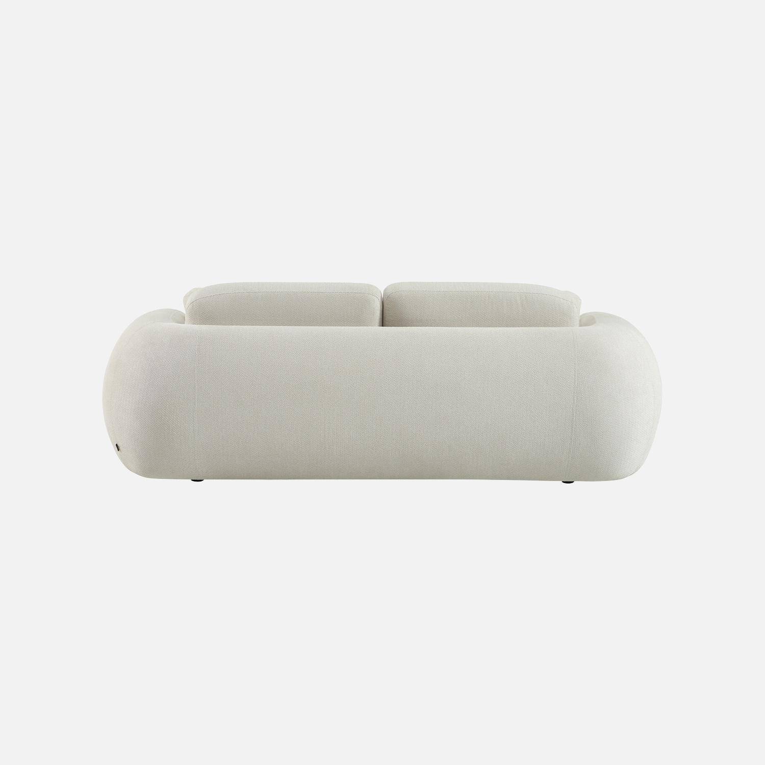 Divano in tessuto chenille, 3 posti Bianco - 230x102x81 cm Photo4