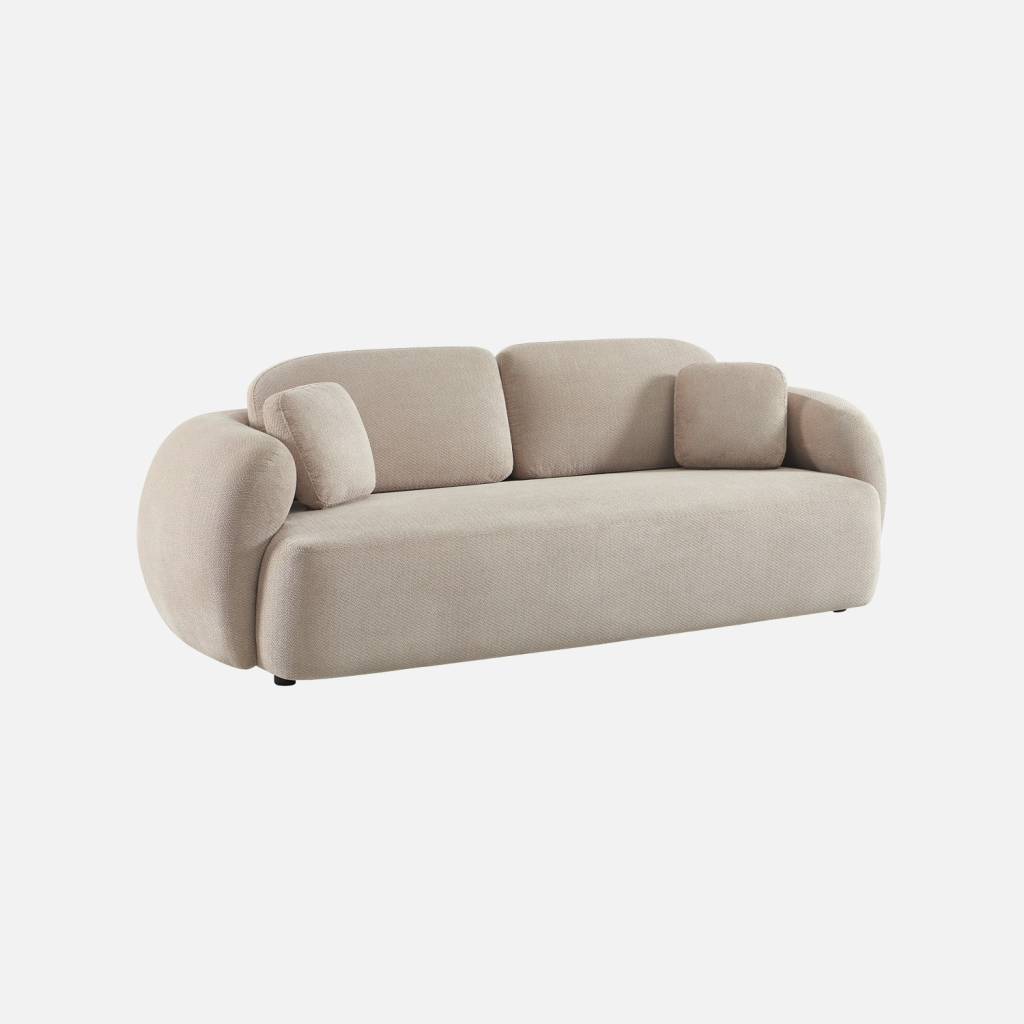 Divano in tessuto chenille, 3 posti, Beige