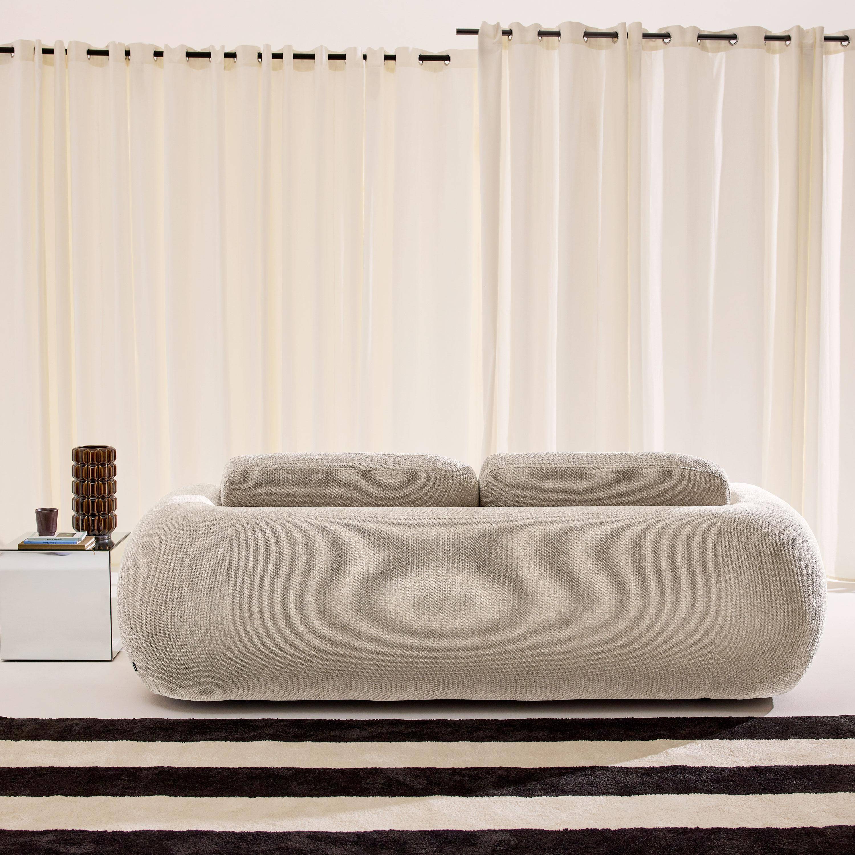 3-zits bank met chenille stof beige - Cloud Photo3