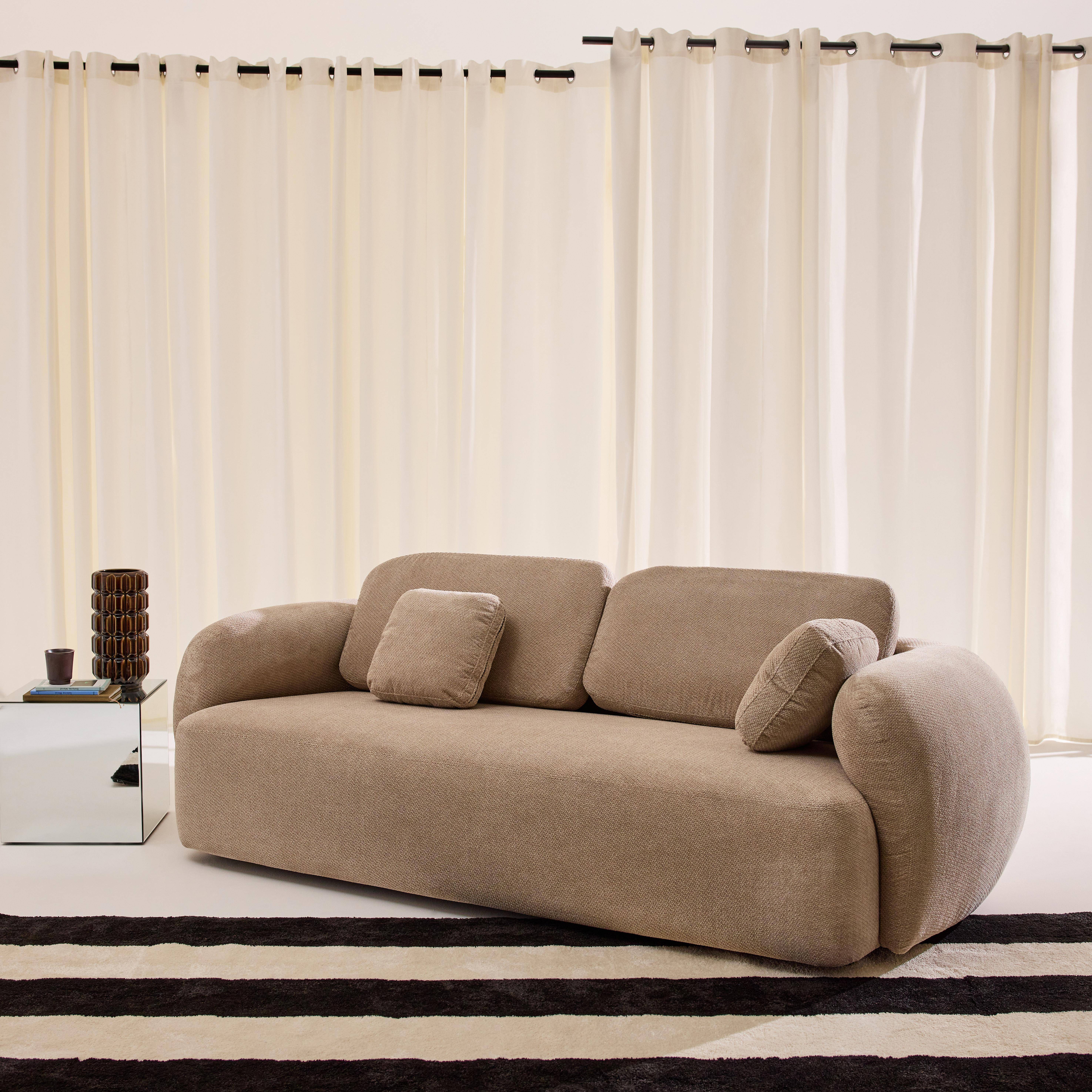 3-zits zetel van chenille stof beige - Cloud Photo2