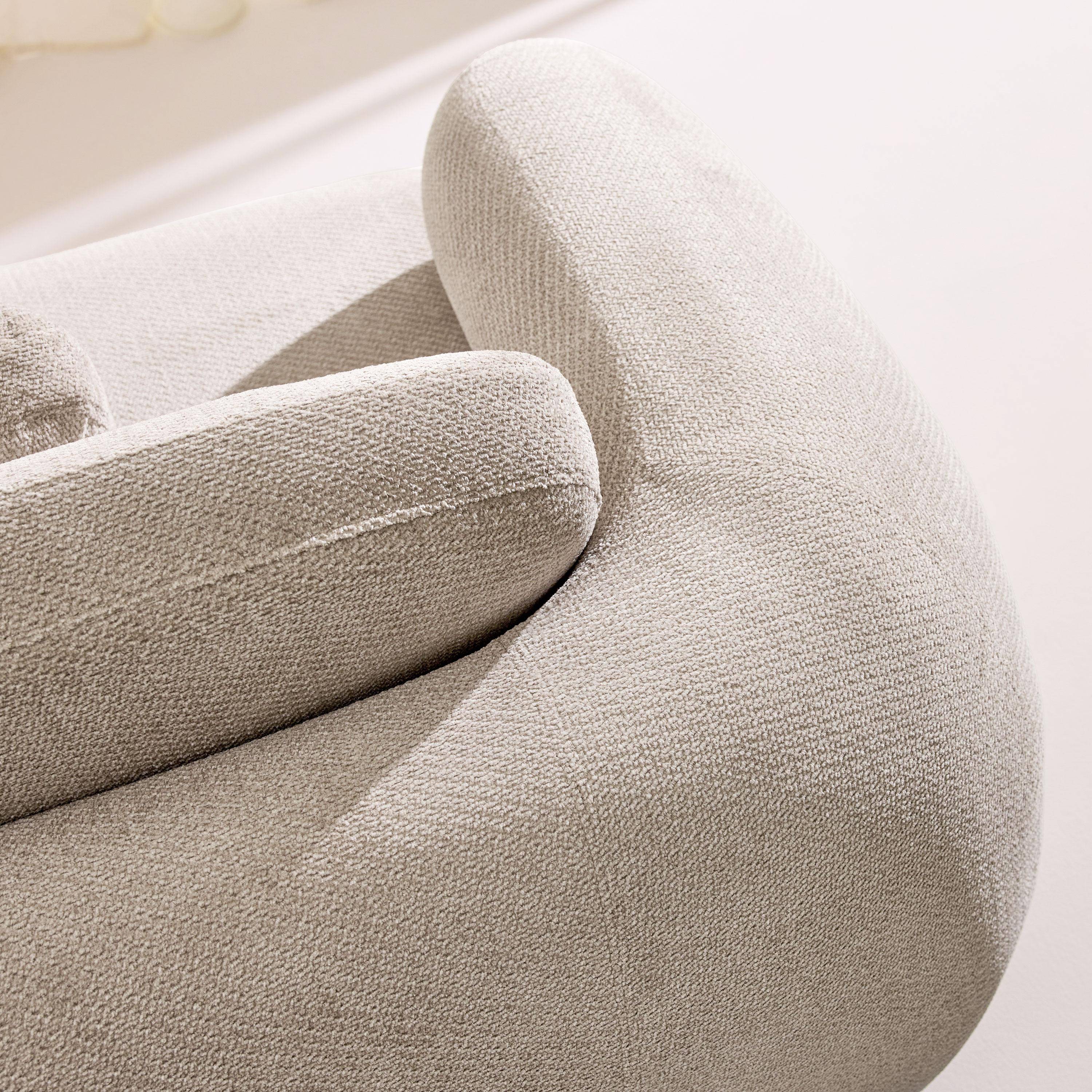 3-zits bank met chenille stof beige - Cloud Photo4
