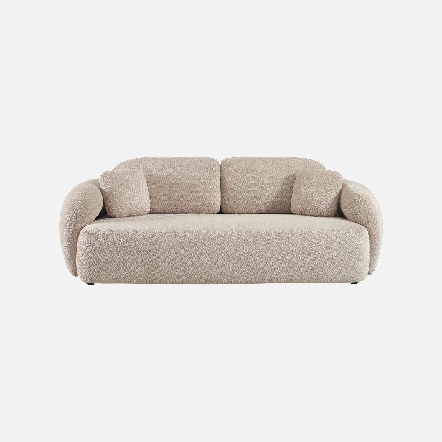 Divano in tessuto chenille, 3 posti Beige - 230x102x81 cm,sweeek,Photo3