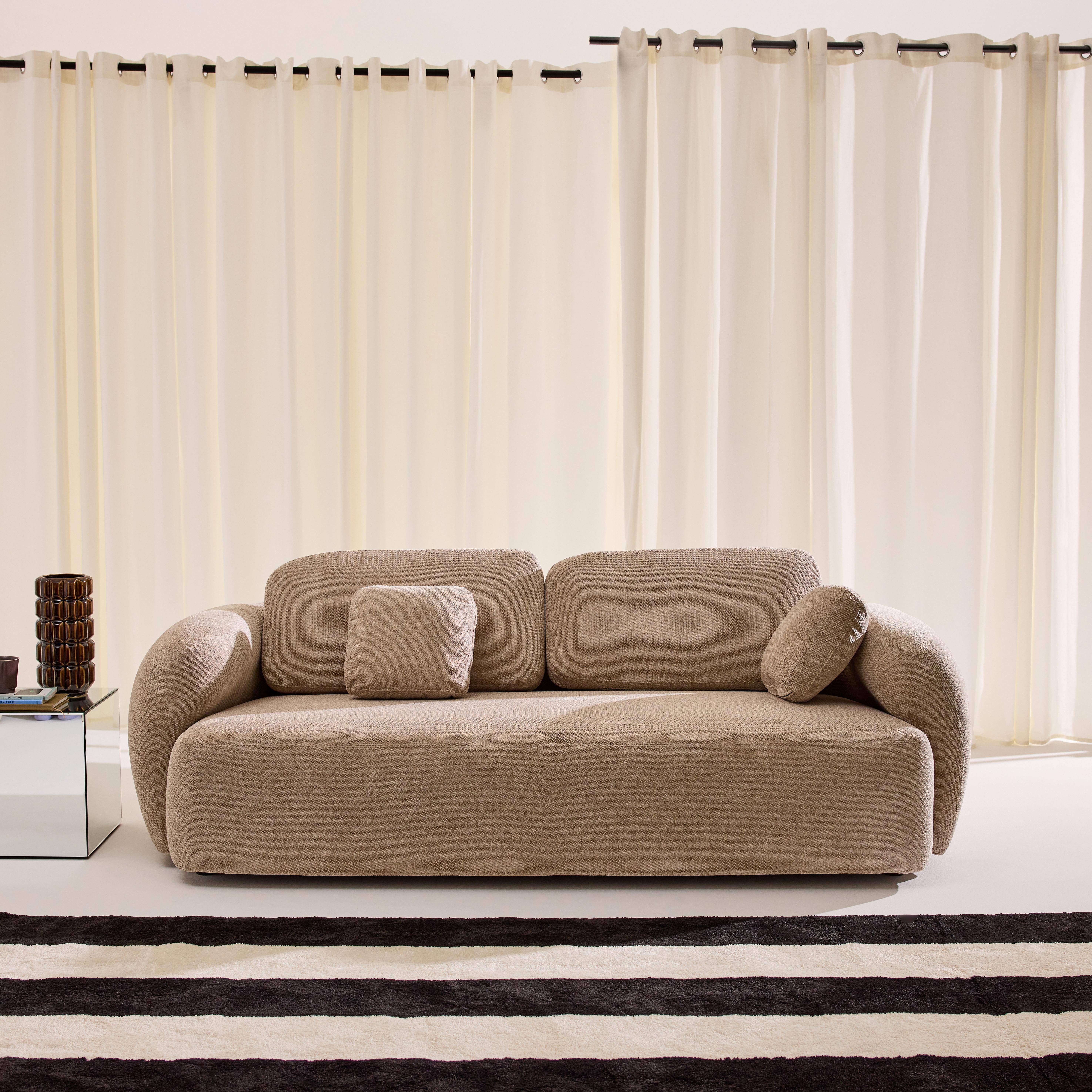 3-zits zetel van chenille stof beige - Cloud Photo1
