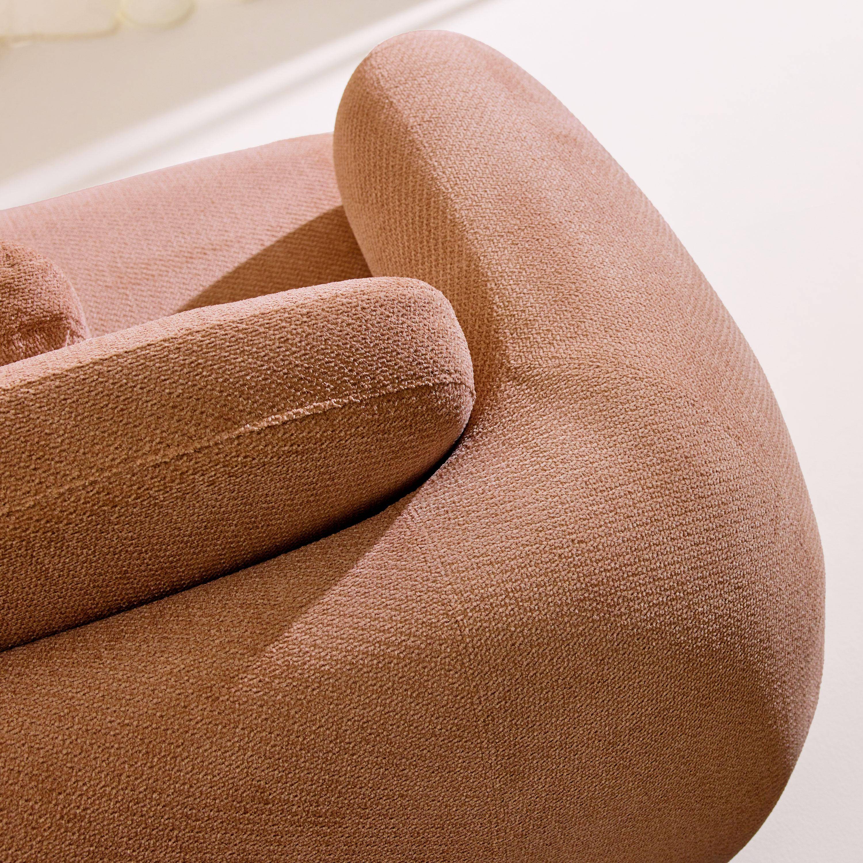 3-zits bank met chenille stof terracotta - Cloud Photo4