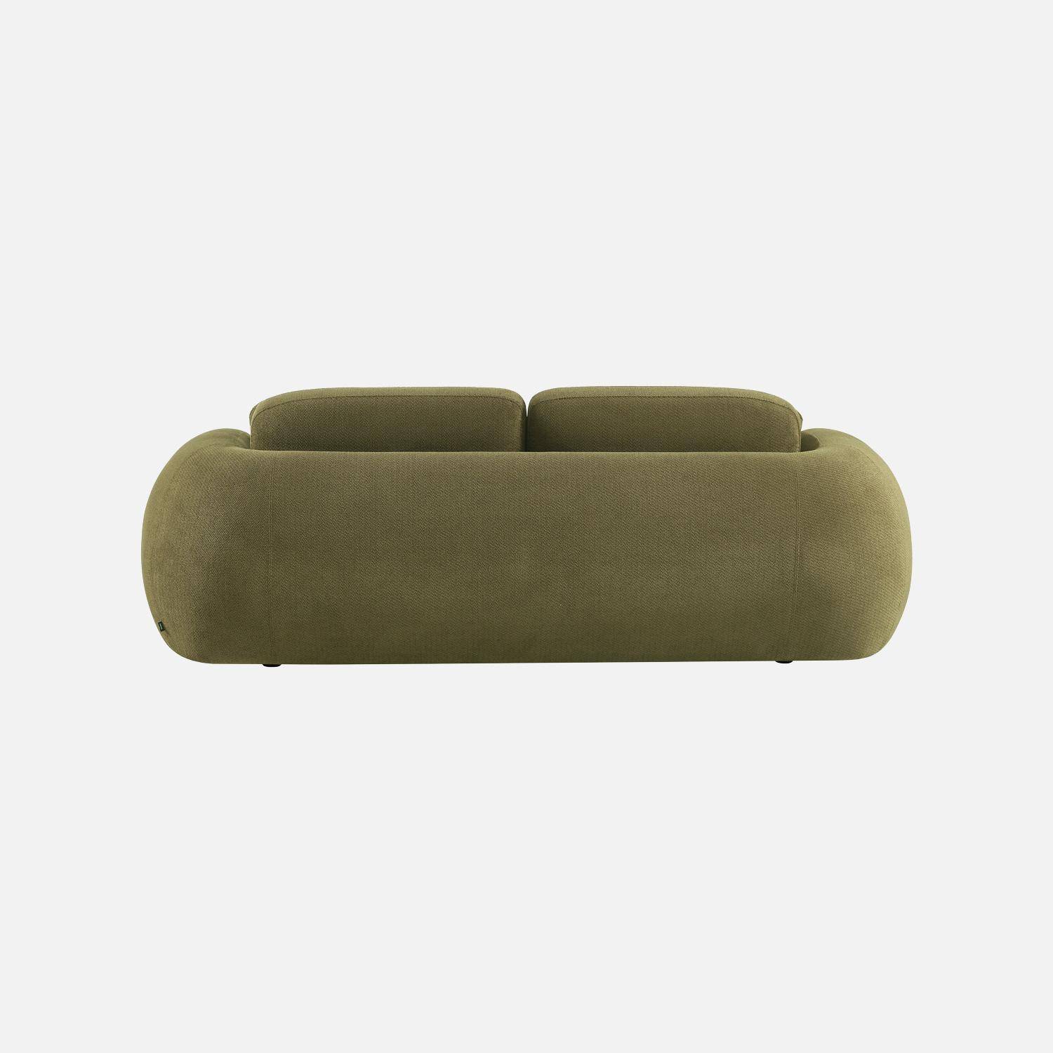 Divano in tessuto chenille, 3 posti Verde kaki - 230x102x81 cm Photo3