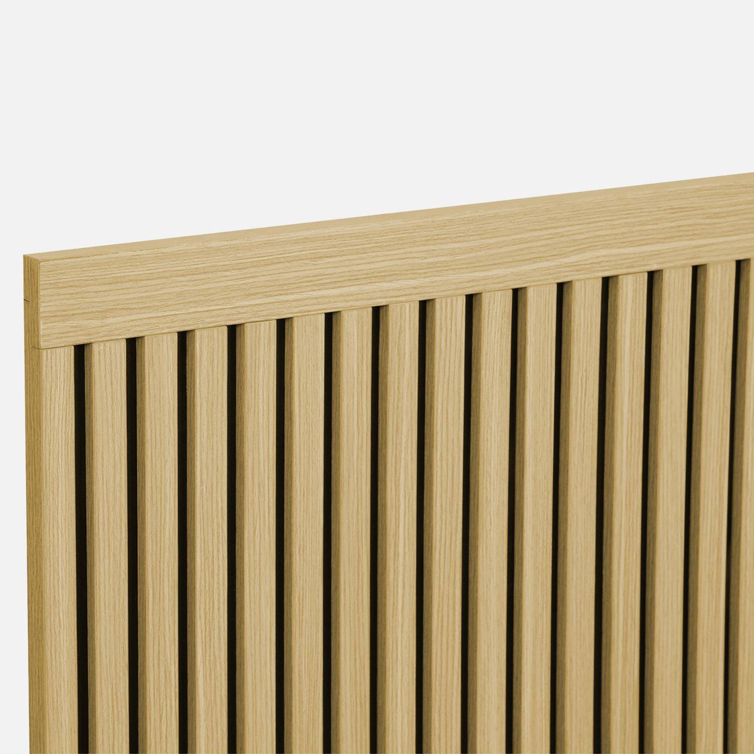 Tête de lit décor bois tasseaux décoratifs 140cm naturel - Heddo Photo3