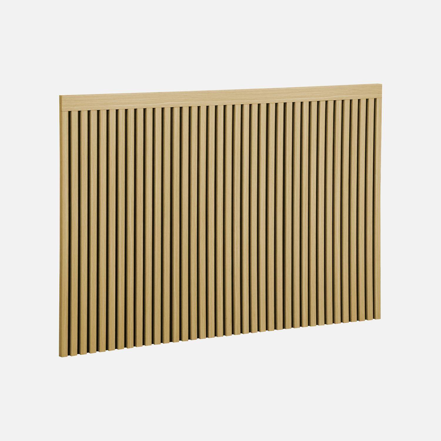 Tête de lit décor bois tasseaux décoratifs 140cm naturel - Heddo Photo1