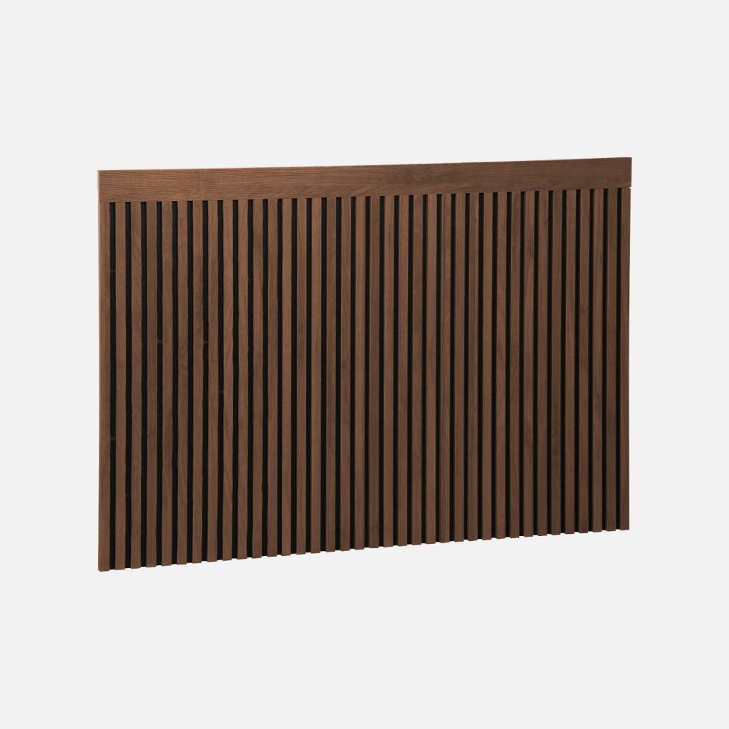 Tête de lit décor bois tasseaux décoratifs 140cm noyer