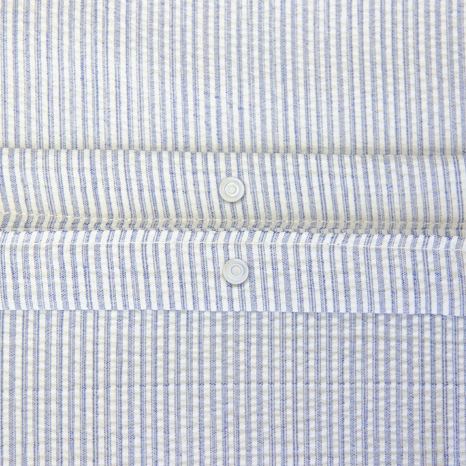 Ropa de cama de microfibra con rayas azules, 2 plazas - 240x220x5 cm,sweeek,Photo3