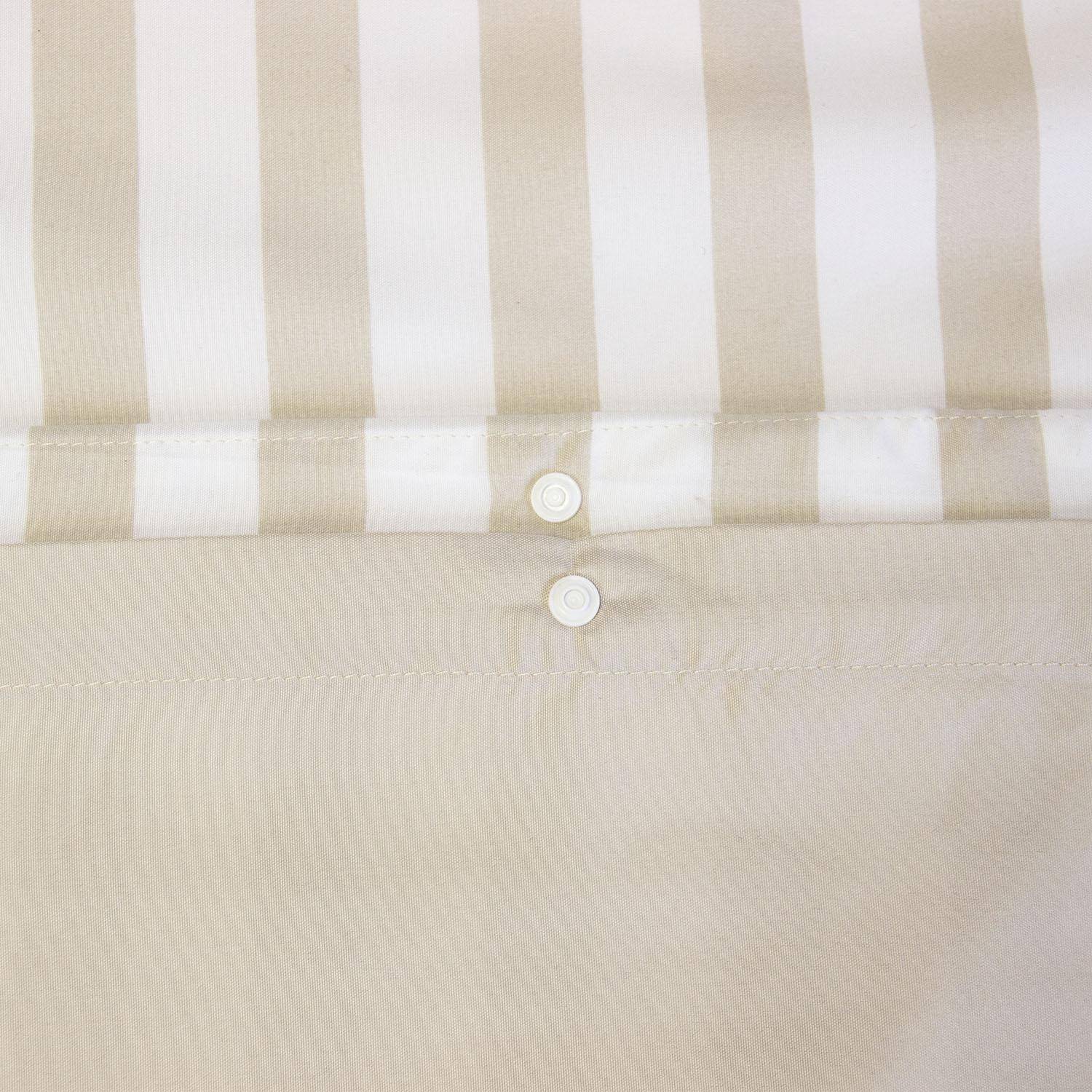 Ropa de cama de microfibra reversible con rayas beige, 2 plazas - 240x220x5 cm Photo3