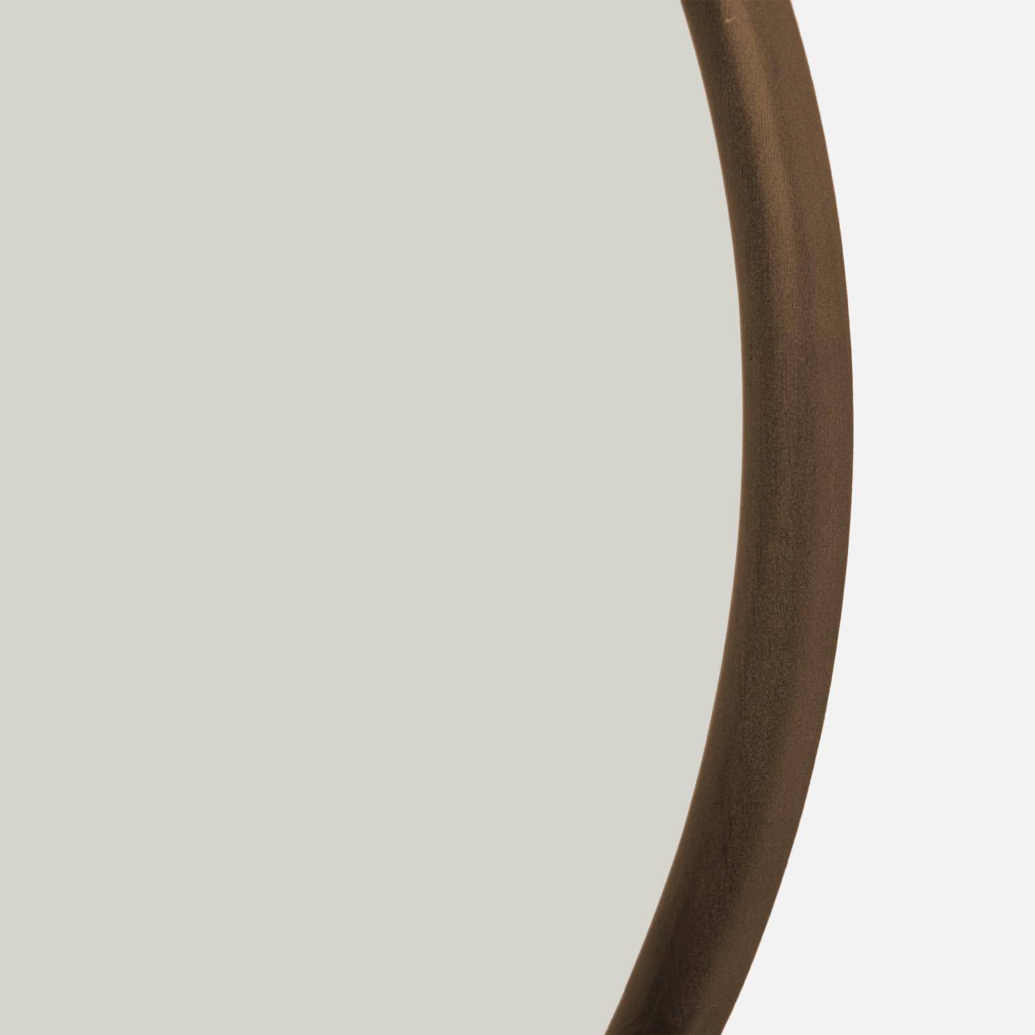 Miroir rond bois d'hévéa Ø60cm noyer - Ivy,sweeek,Photo2