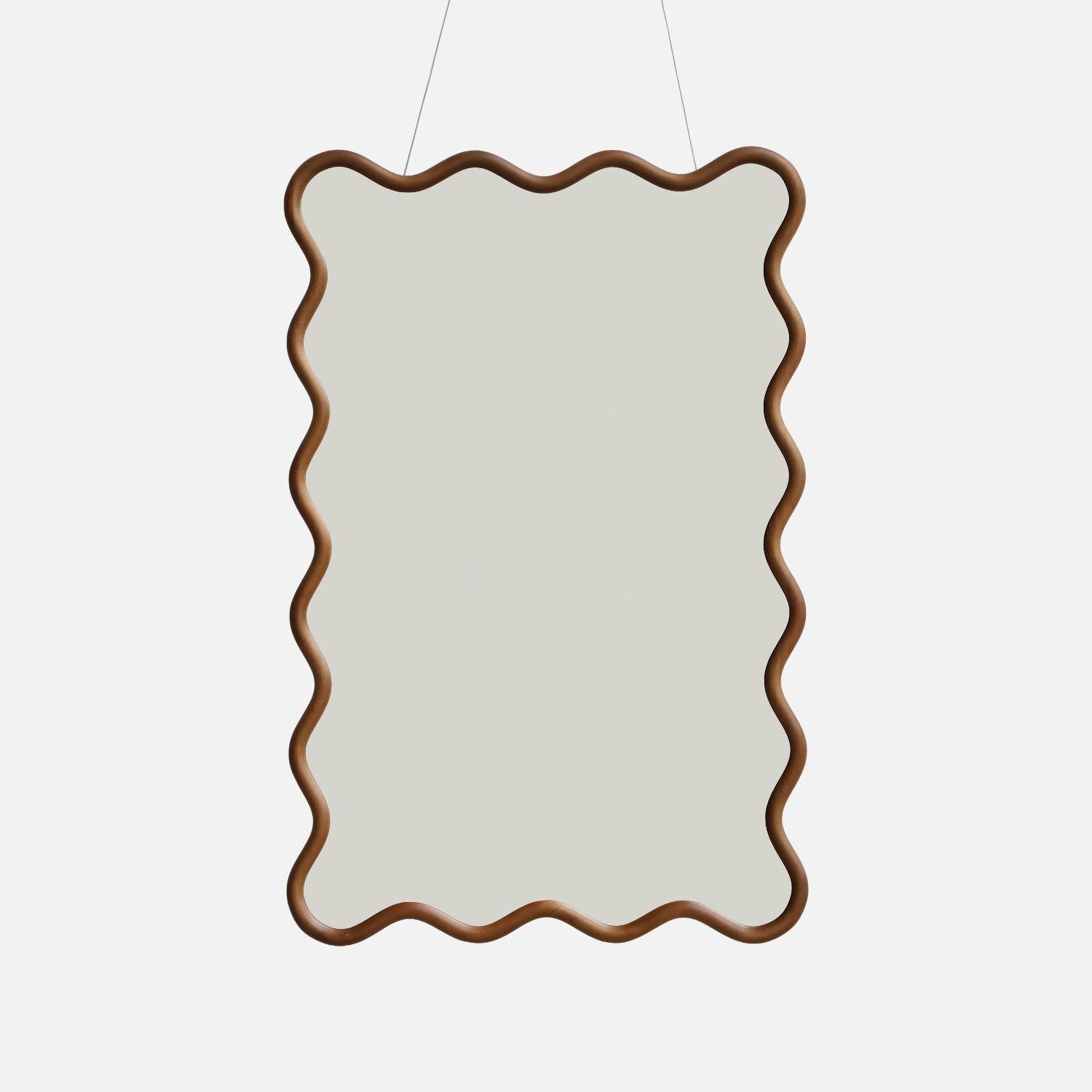 Miroir organique bois d'hévéa 92,5cm noyer - Ruby Photo2
