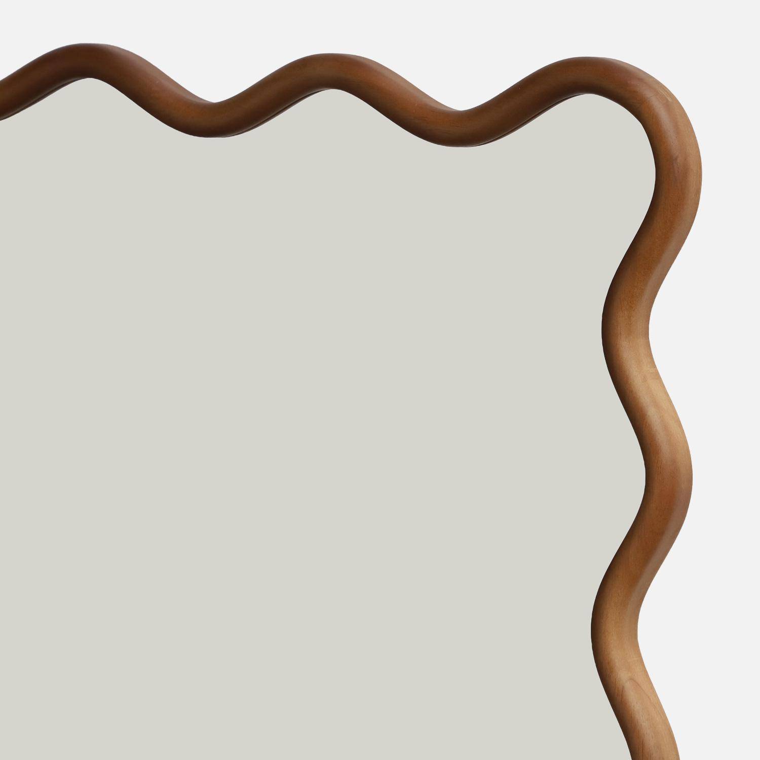 Miroir organique bois d'hévéa 92,5cm noyer - Ruby Photo3