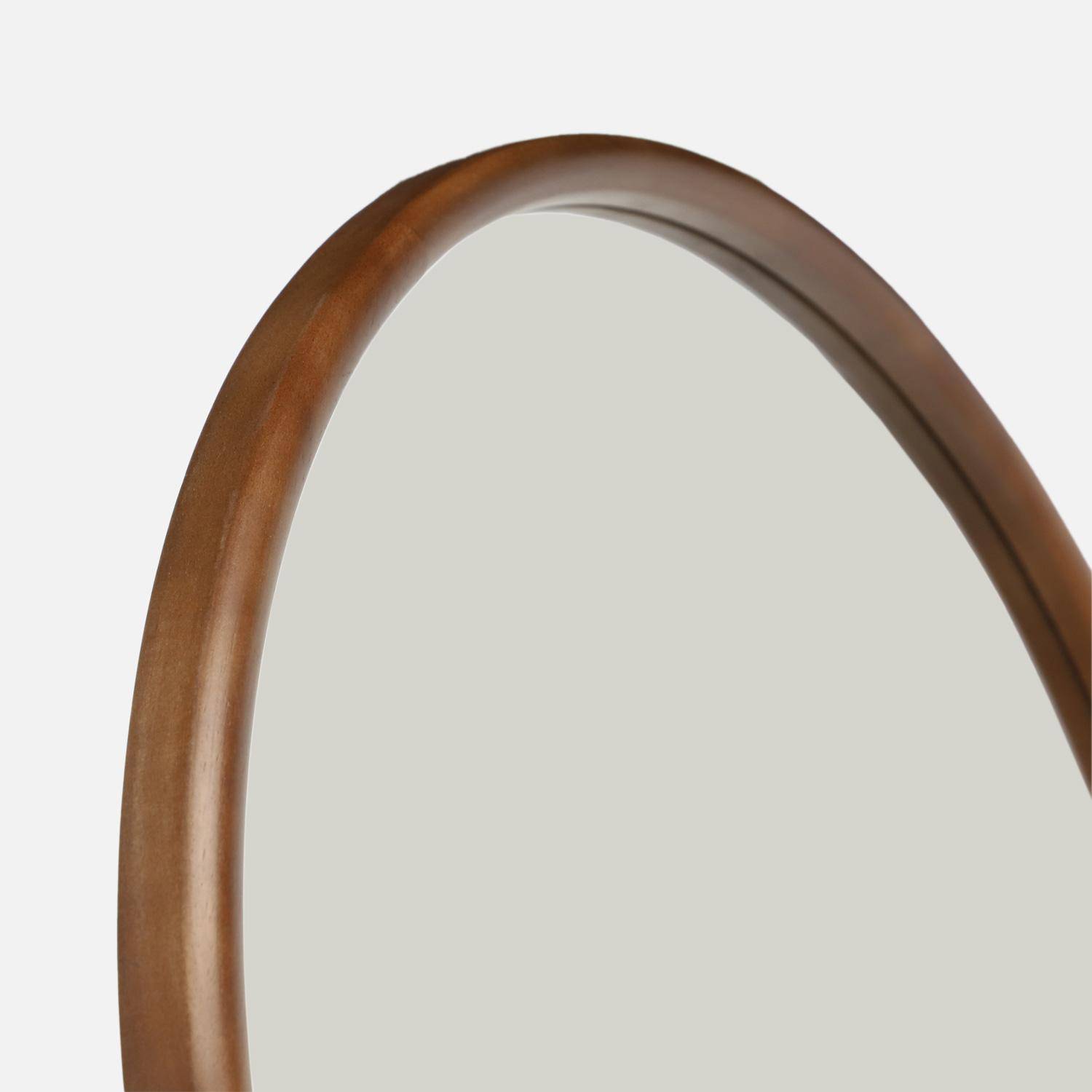 Specchio da terra ad arco in legno di hevea con base in acciaio, 170 cm Noce - 170x60x3 cm Photo4