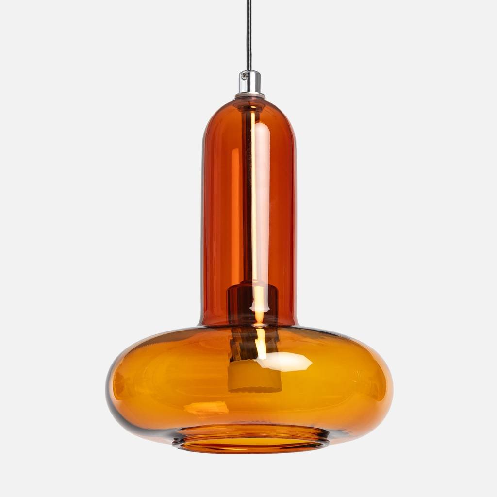 Sospensione interna vetro, Ø15cm, Ambra