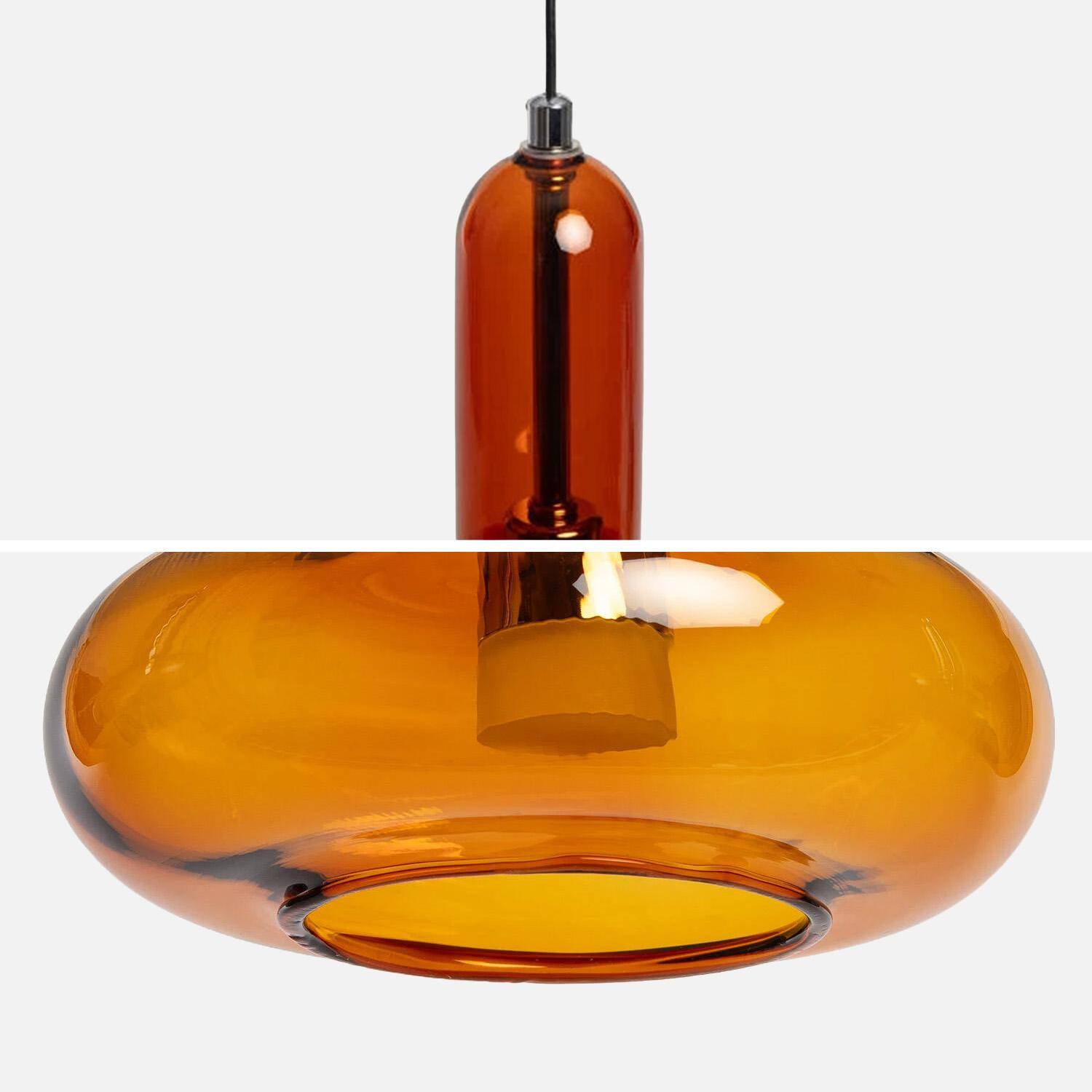 Suspensión interior de vidrio, Ø15cm Ambar - 15x15x19.6 cm,sweeek,Photo2