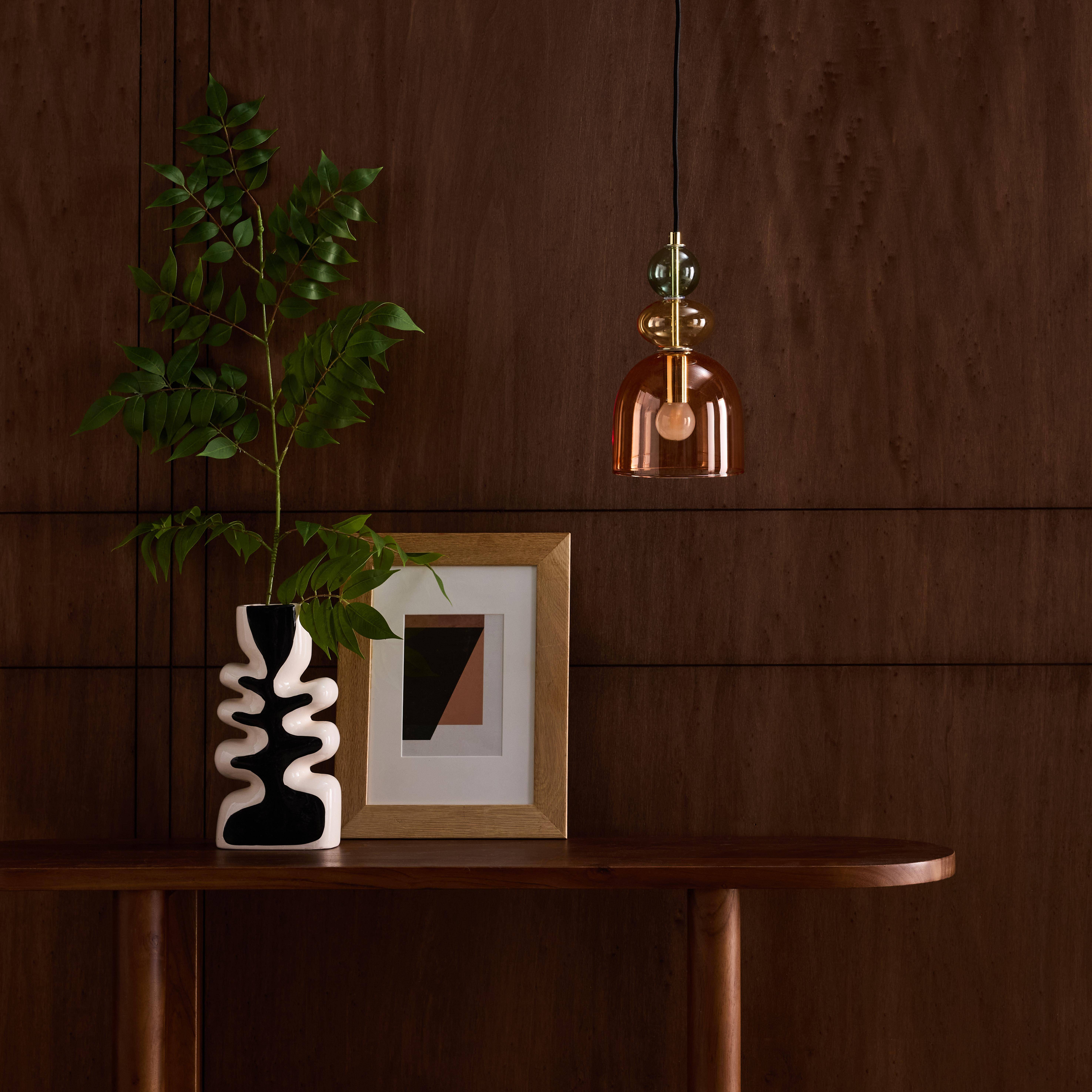Moderne glazen hanglamp voor binnen Ø15cm rood - Nexo Photo2