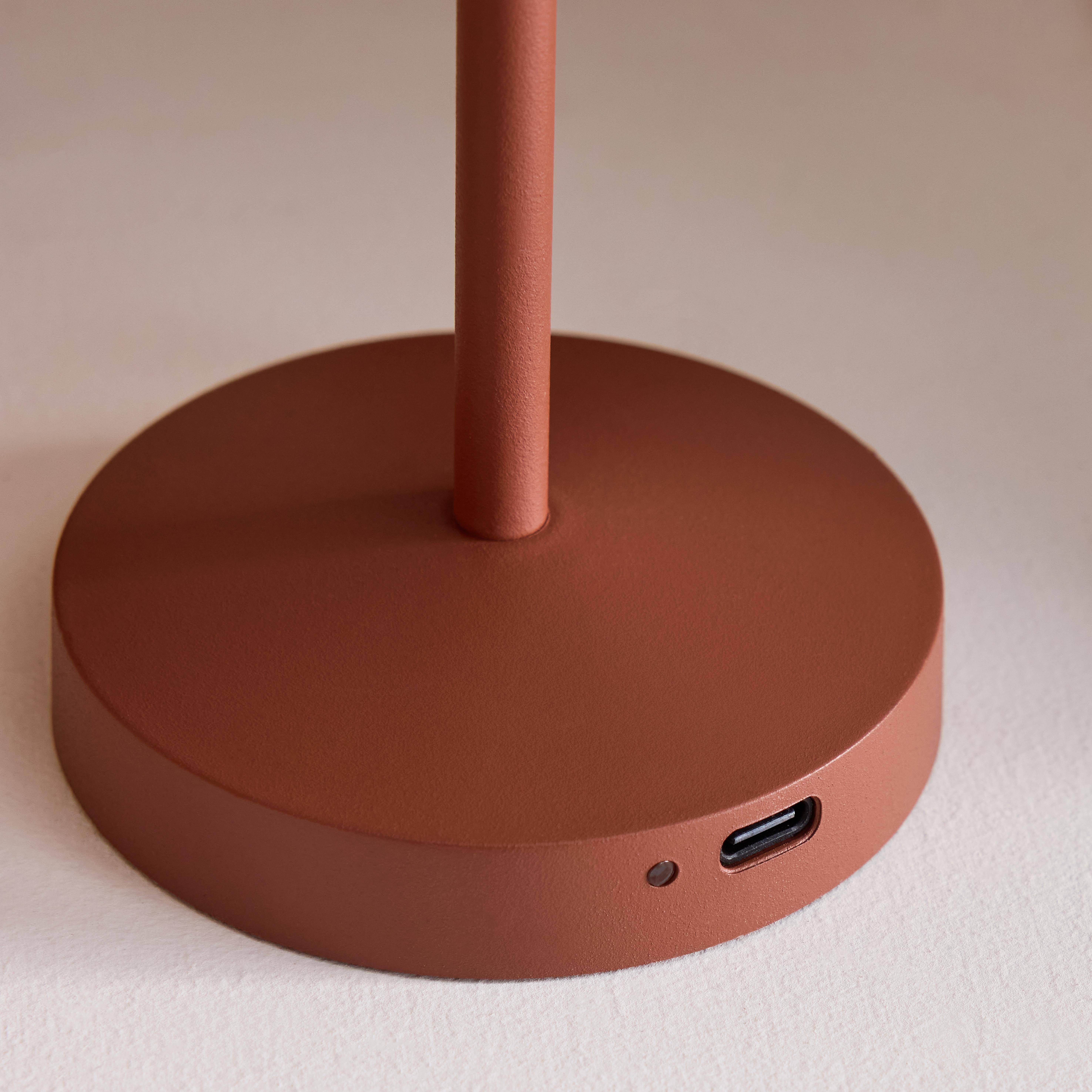 Candeeiro de mesa em metal para interior/exterior, 19cm Terracota - 6x6x19 cm Photo4